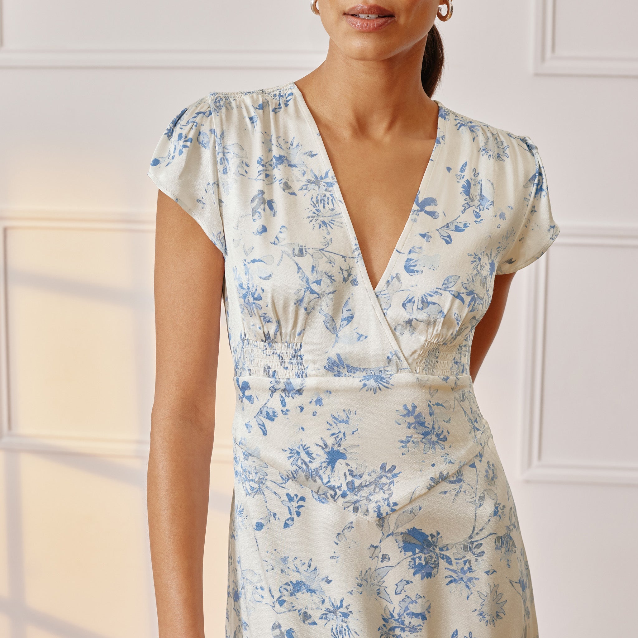Re-Loved Shadow Floral Tea Dress - Size 8