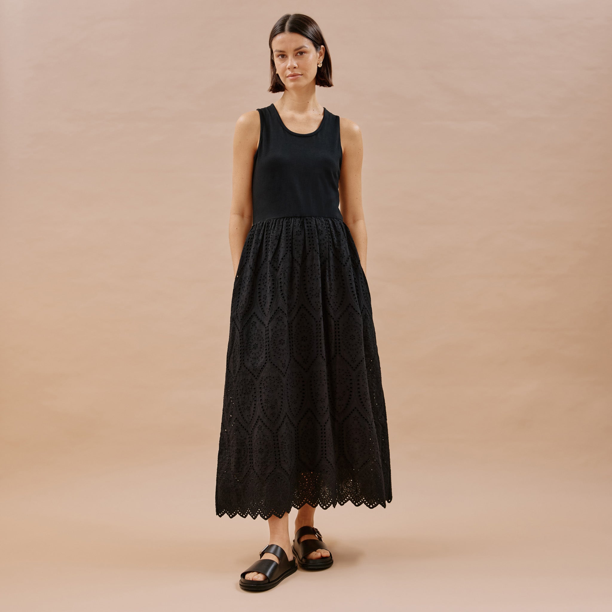 Re-Loved Jersey & Embroidery Dress - Size 8