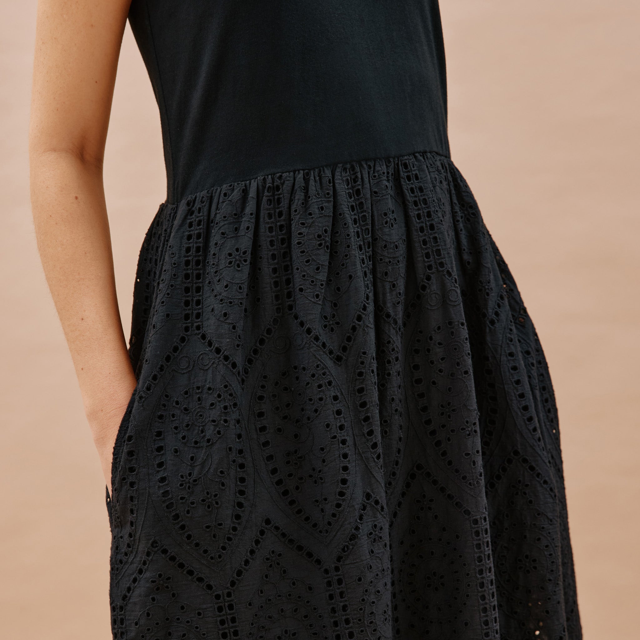 Re-Loved Jersey & Embroidery Dress - Size 8