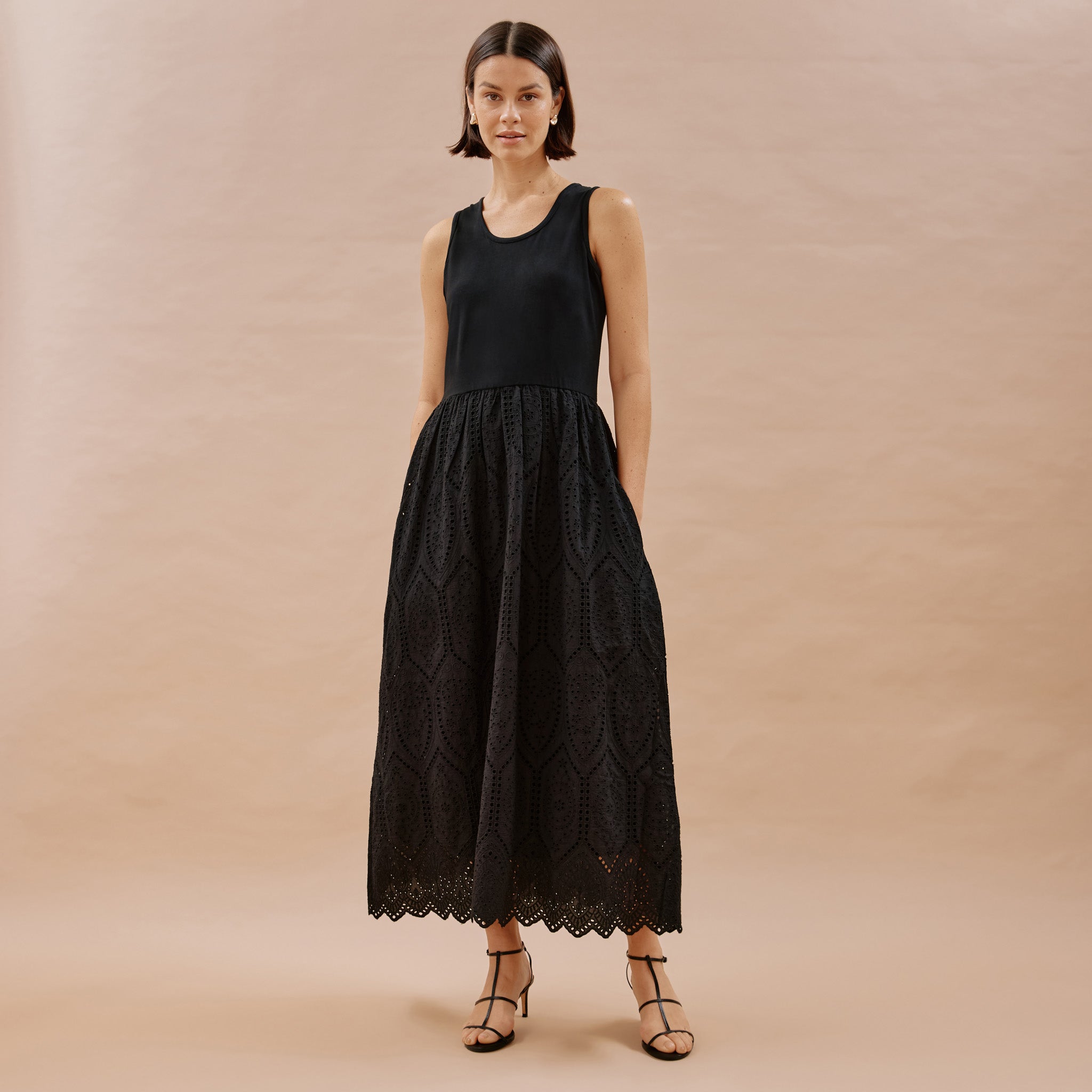 Re-Loved Jersey & Embroidery Dress - Size 8