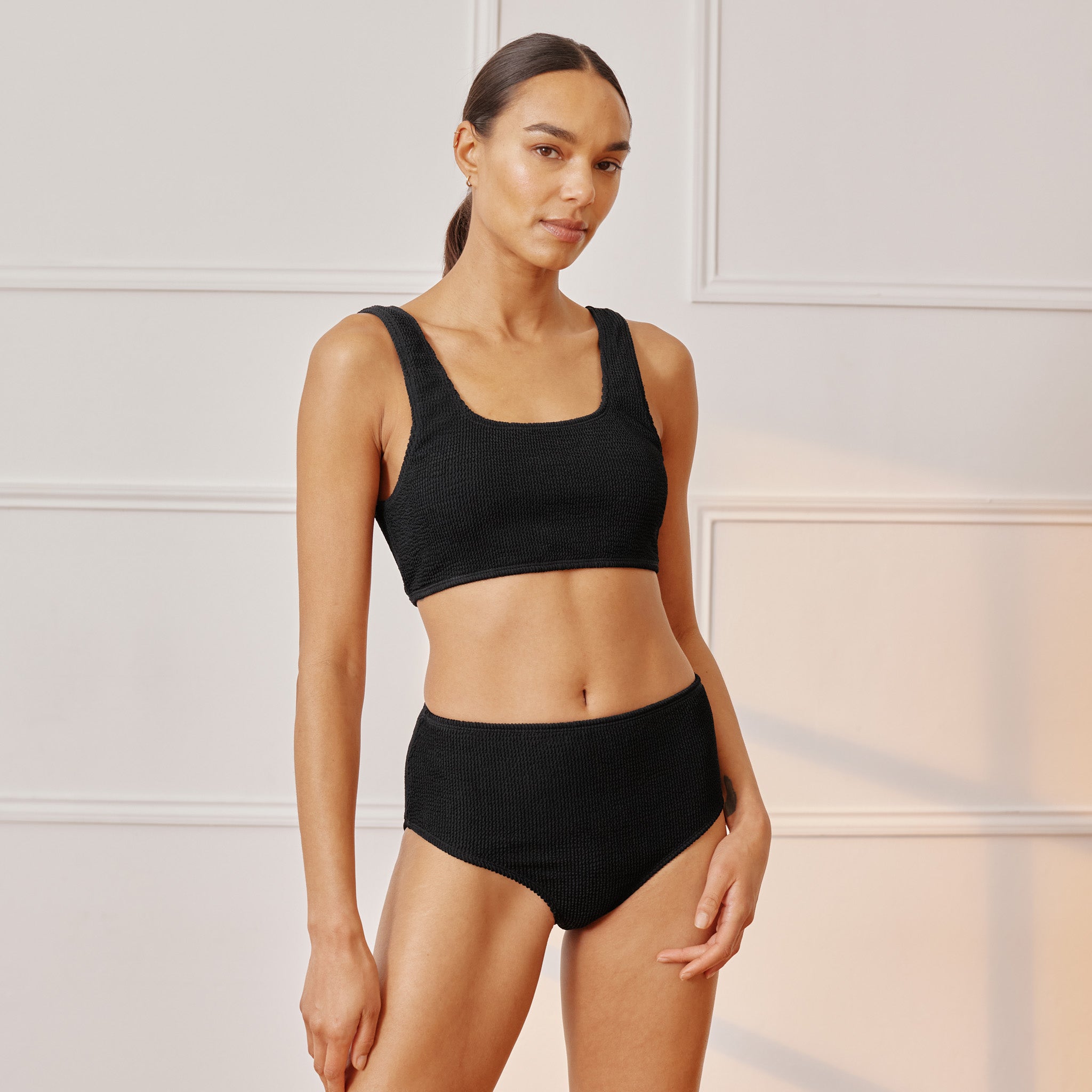 Black Rib Bikini Top