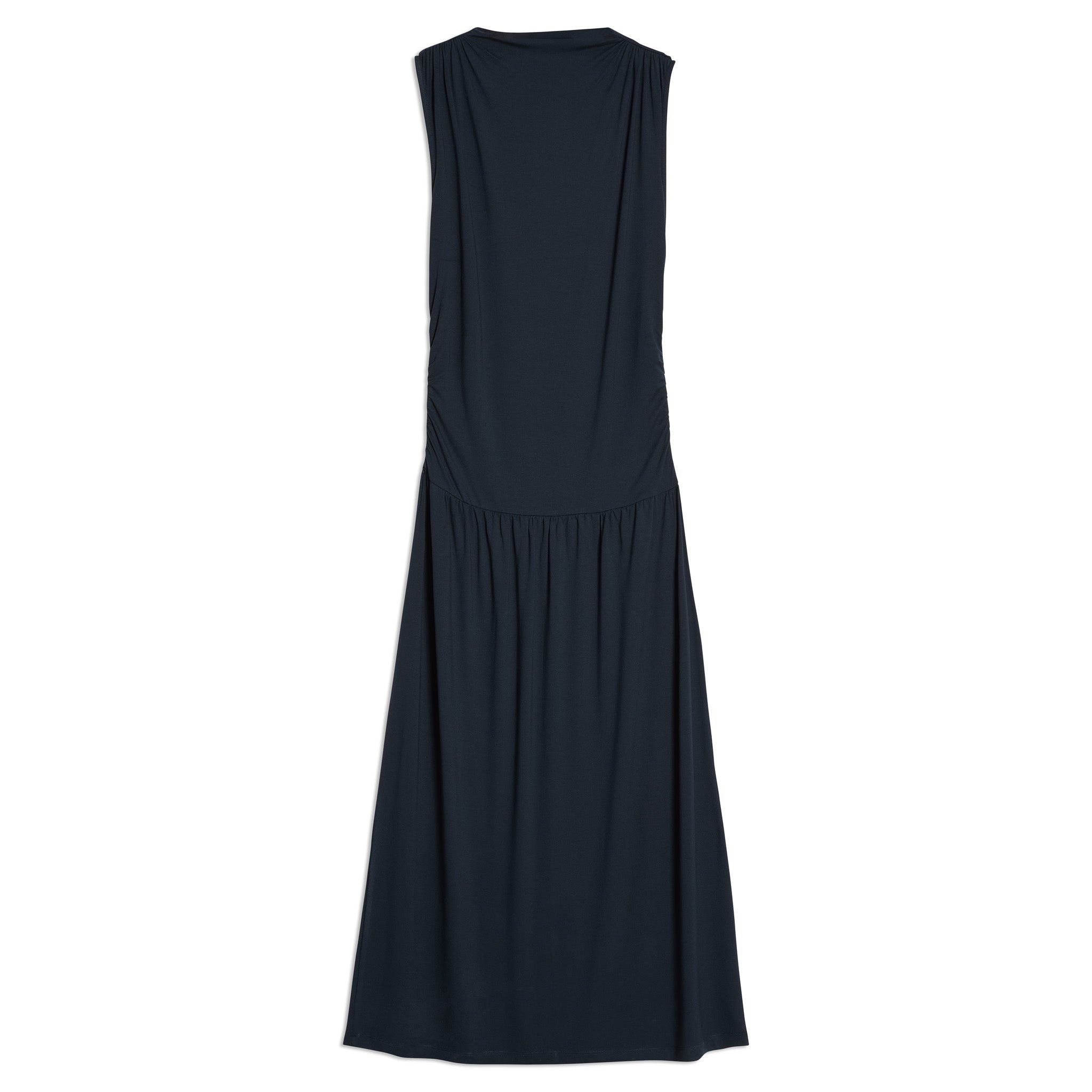 Navy Funnel Neck Jersey Dress