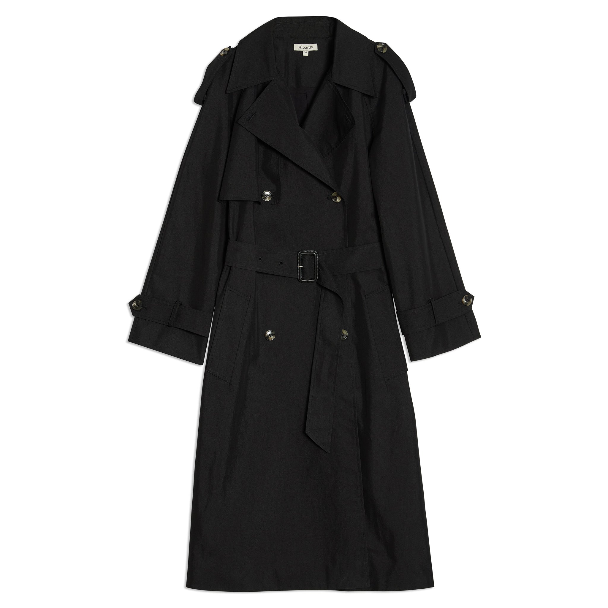 Re-Loved Black Trench Coat - Size 10