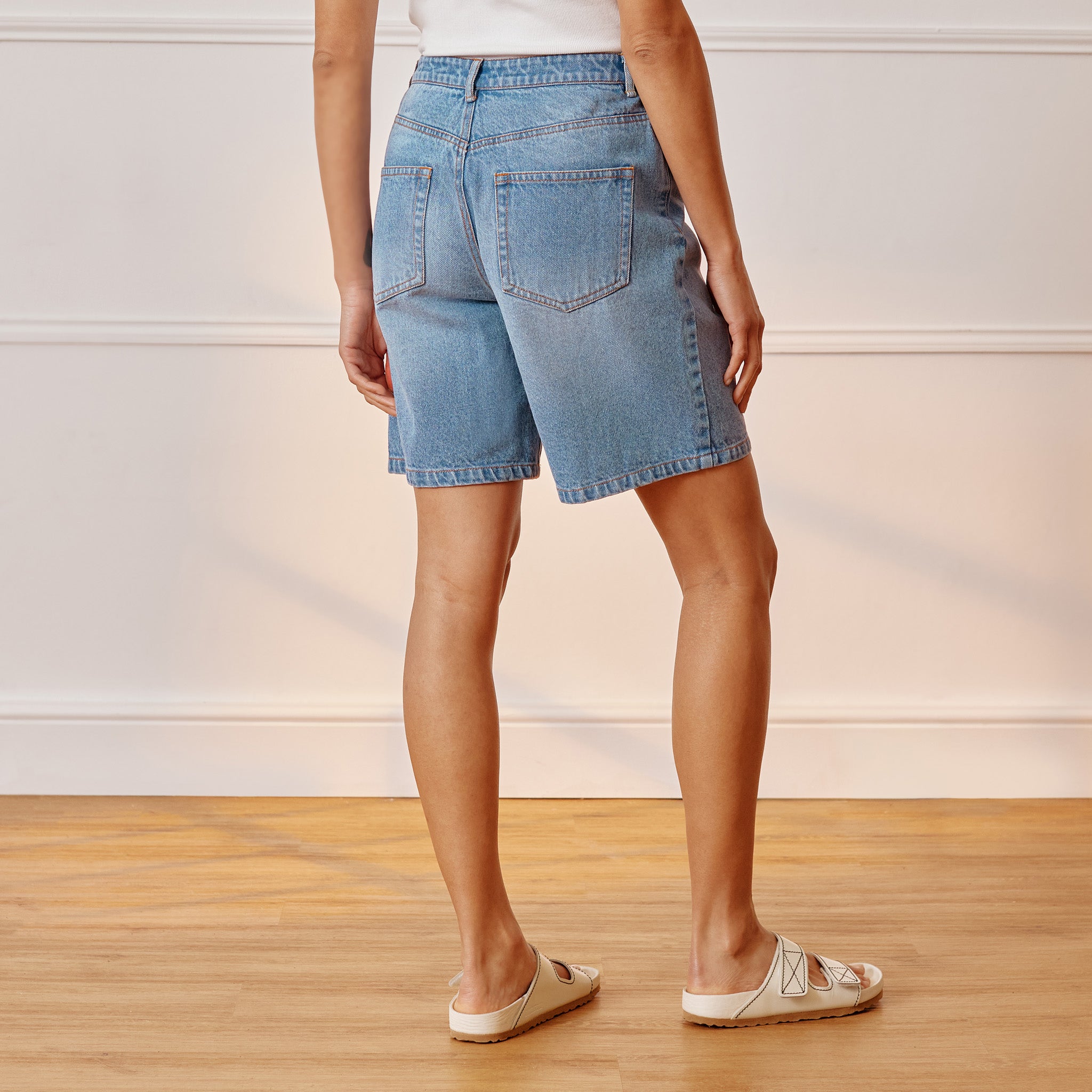 Denim Bermuda Jean Shorts