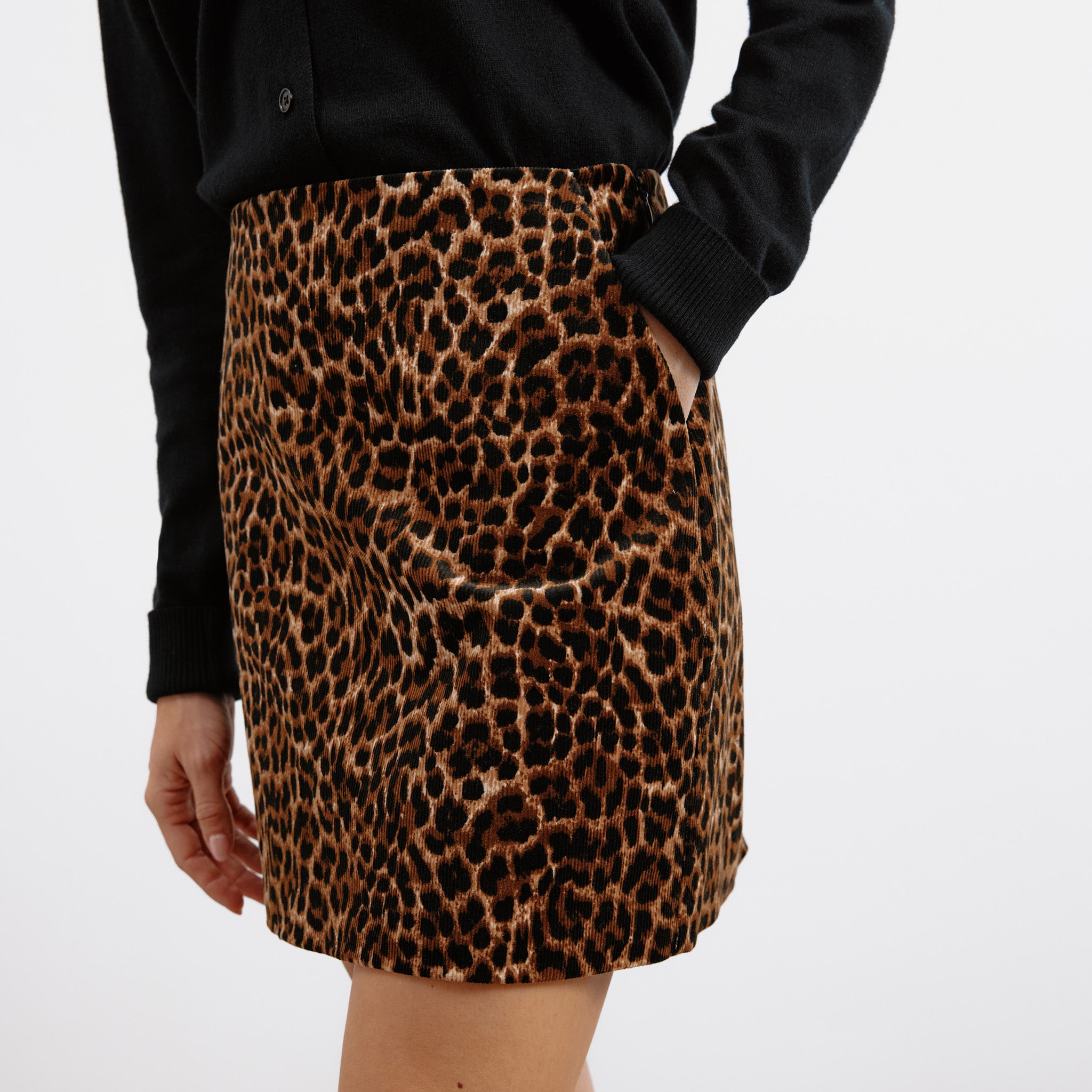 Animal Cord Short Skirt