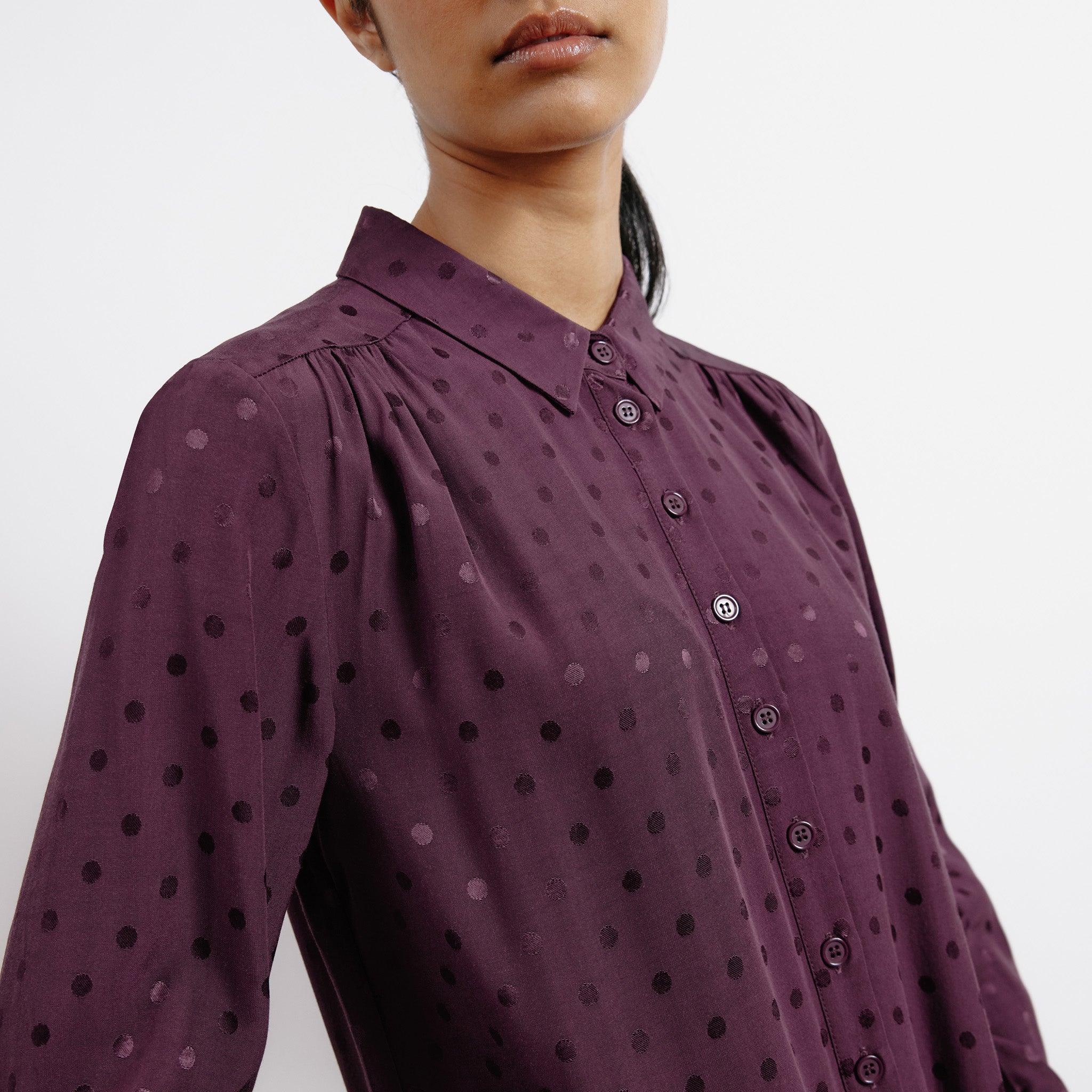 Re-Loved Jacquard Spot Dipped Hem Dress - Size 10