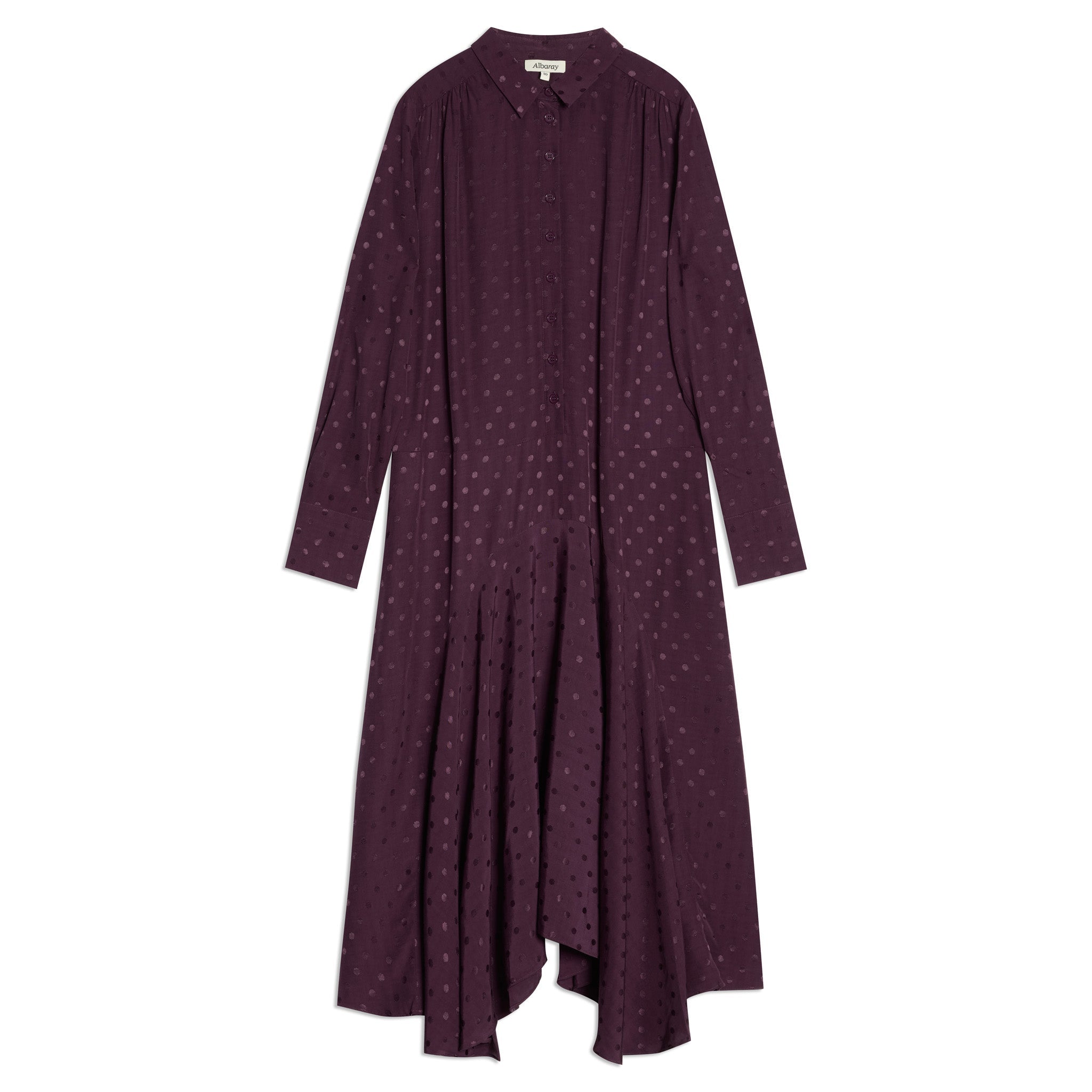 Re-Loved Jacquard Spot Dipped Hem Dress - Size 10