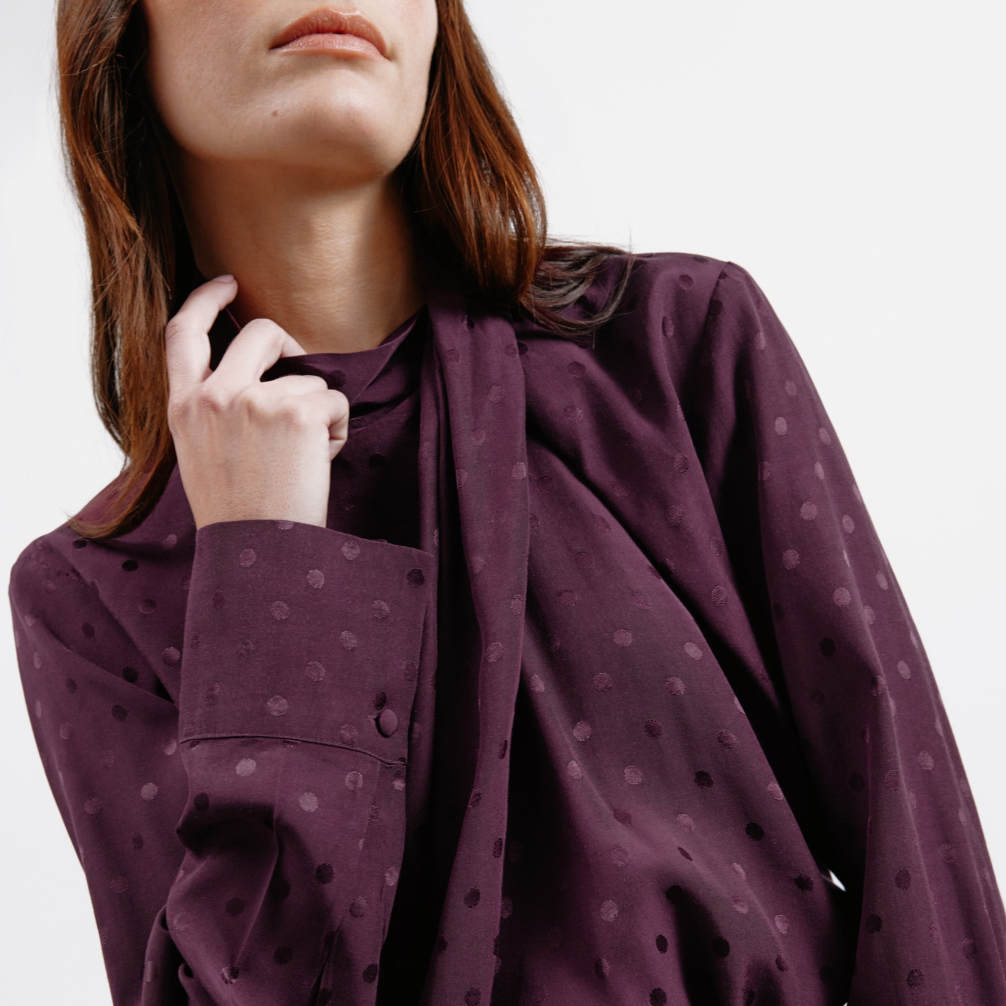 Re-Loved Jacquard Twist Neck Top - Size 14