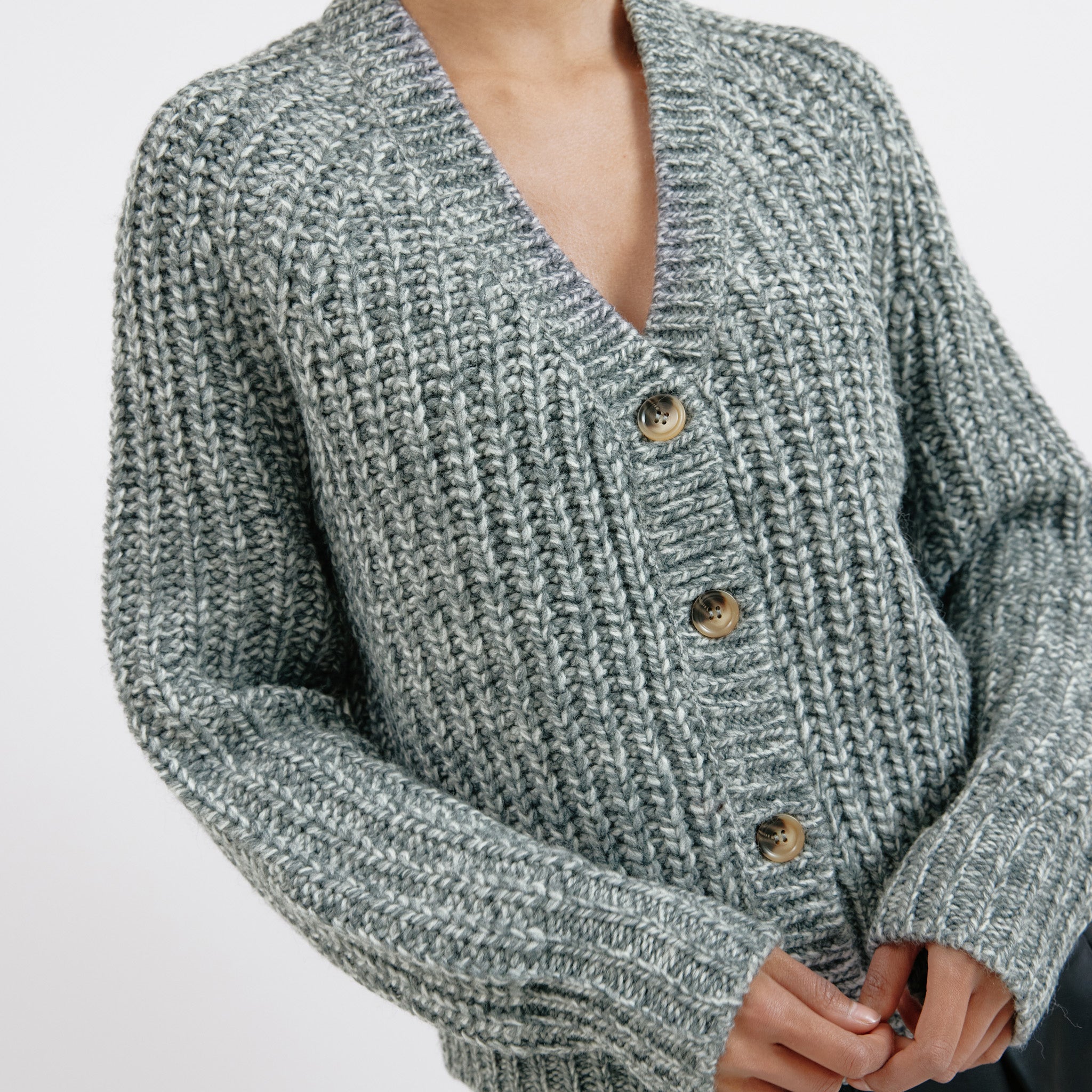 Re-Loved Chunky Rib Cardigan - Size 12