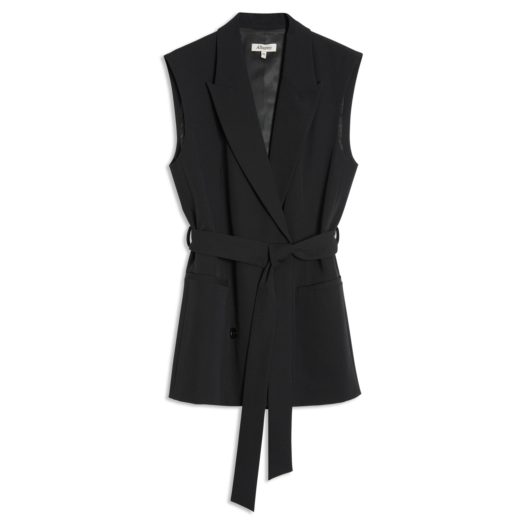 Re-Loved Black Tailored Sleeveless Jacket - Size 16