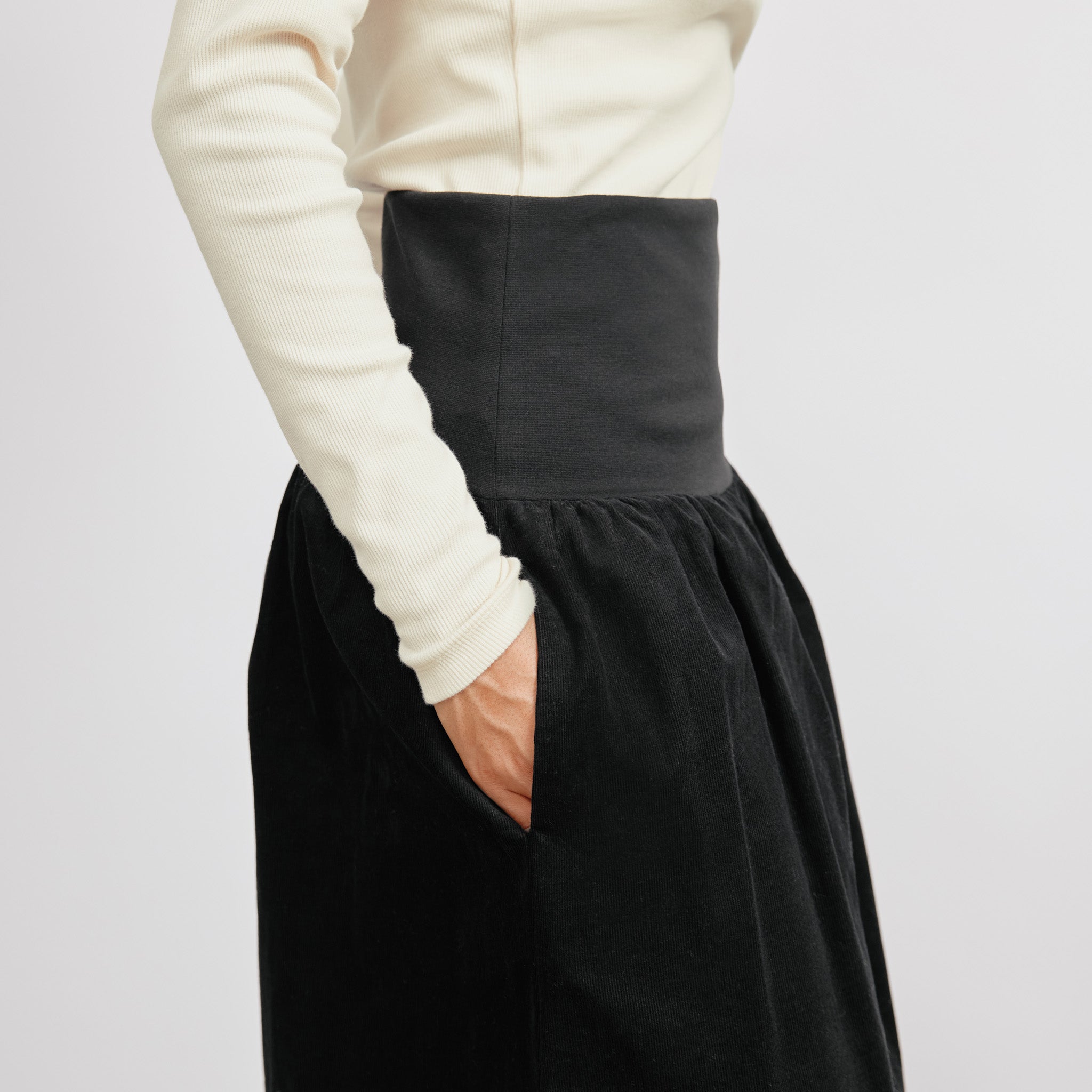 Cord & Jersey Skirt