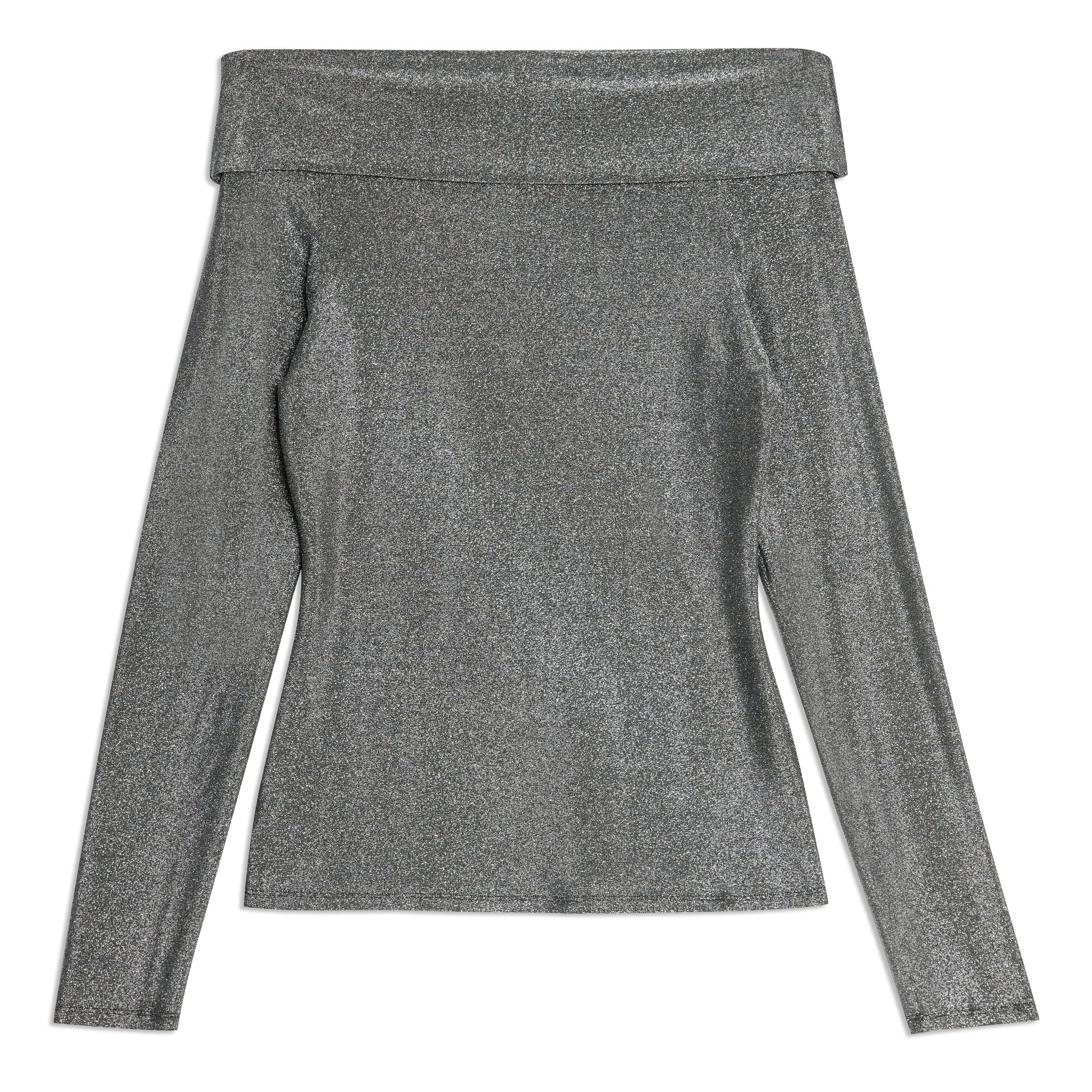 Silver Glitter Bardot Top