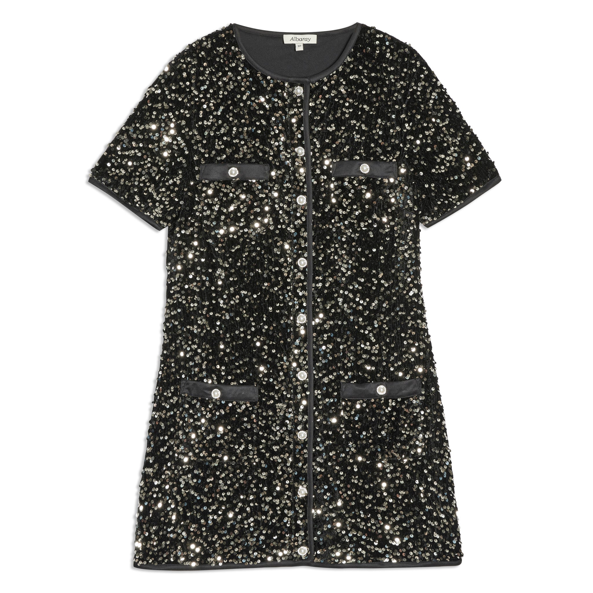 Re-Loved Velvet Sequin Pocket Dress - Size 10