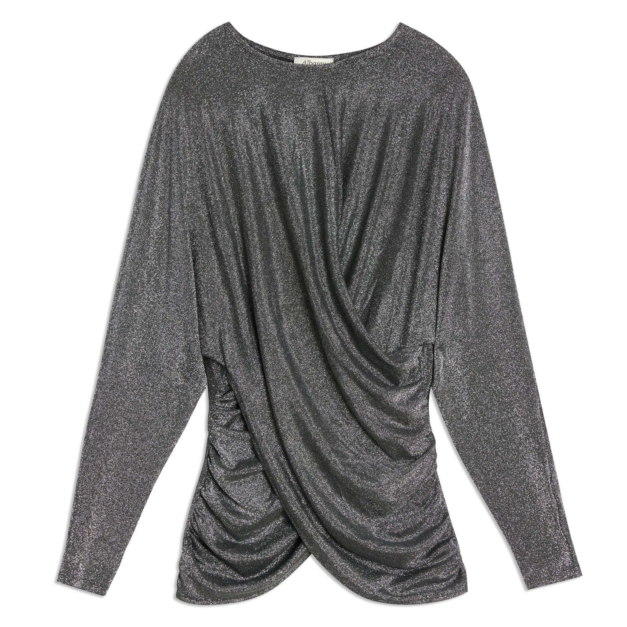 Re-Loved Silver Glitter Drape Top - Size 10