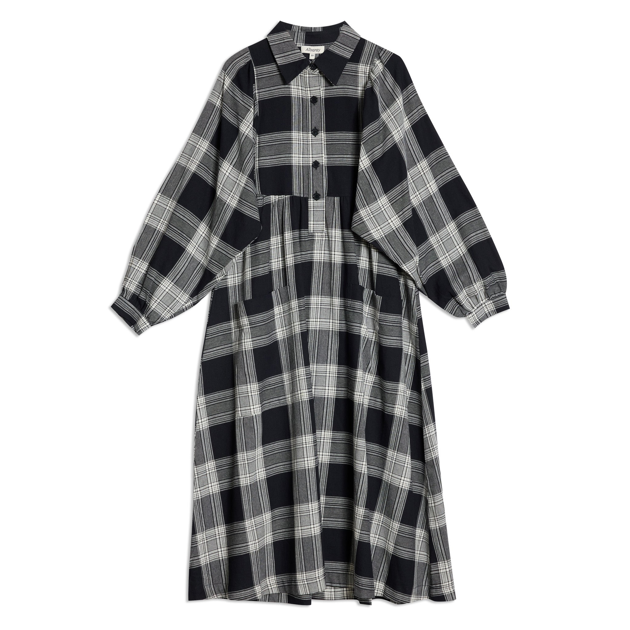 Re-Loved Check Shirt Midi Dress - Size 14