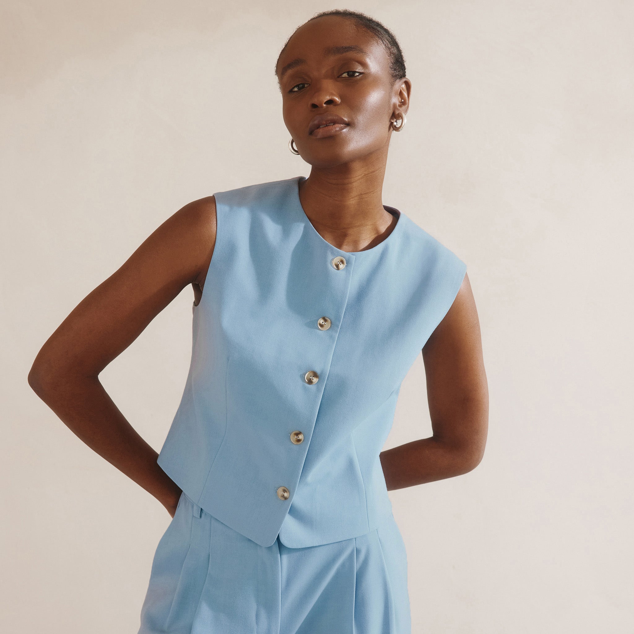 Blue Tailored Waistcoat