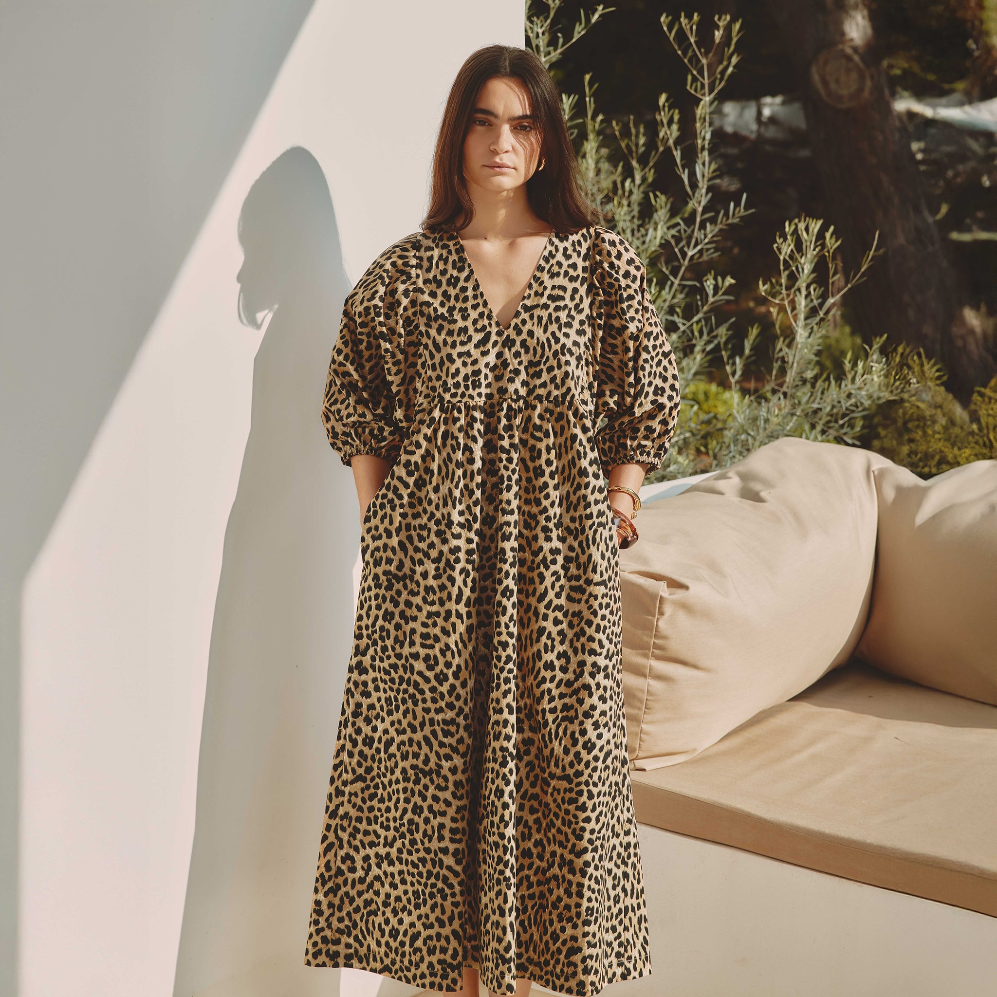 Iconic Animal V Neck Dress