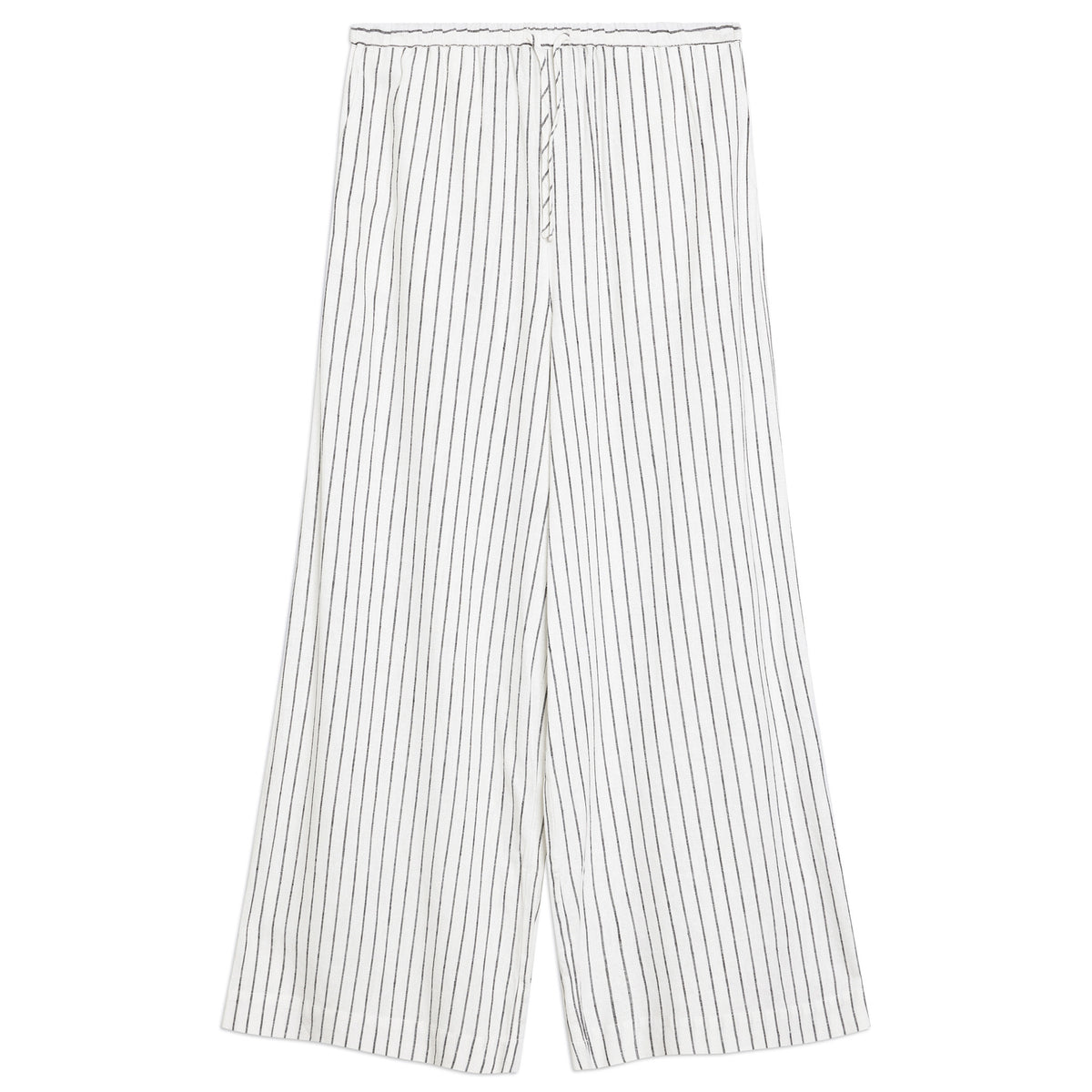 Re-Loved Stripe Linen Blend Drawstring Trousers - Size 10