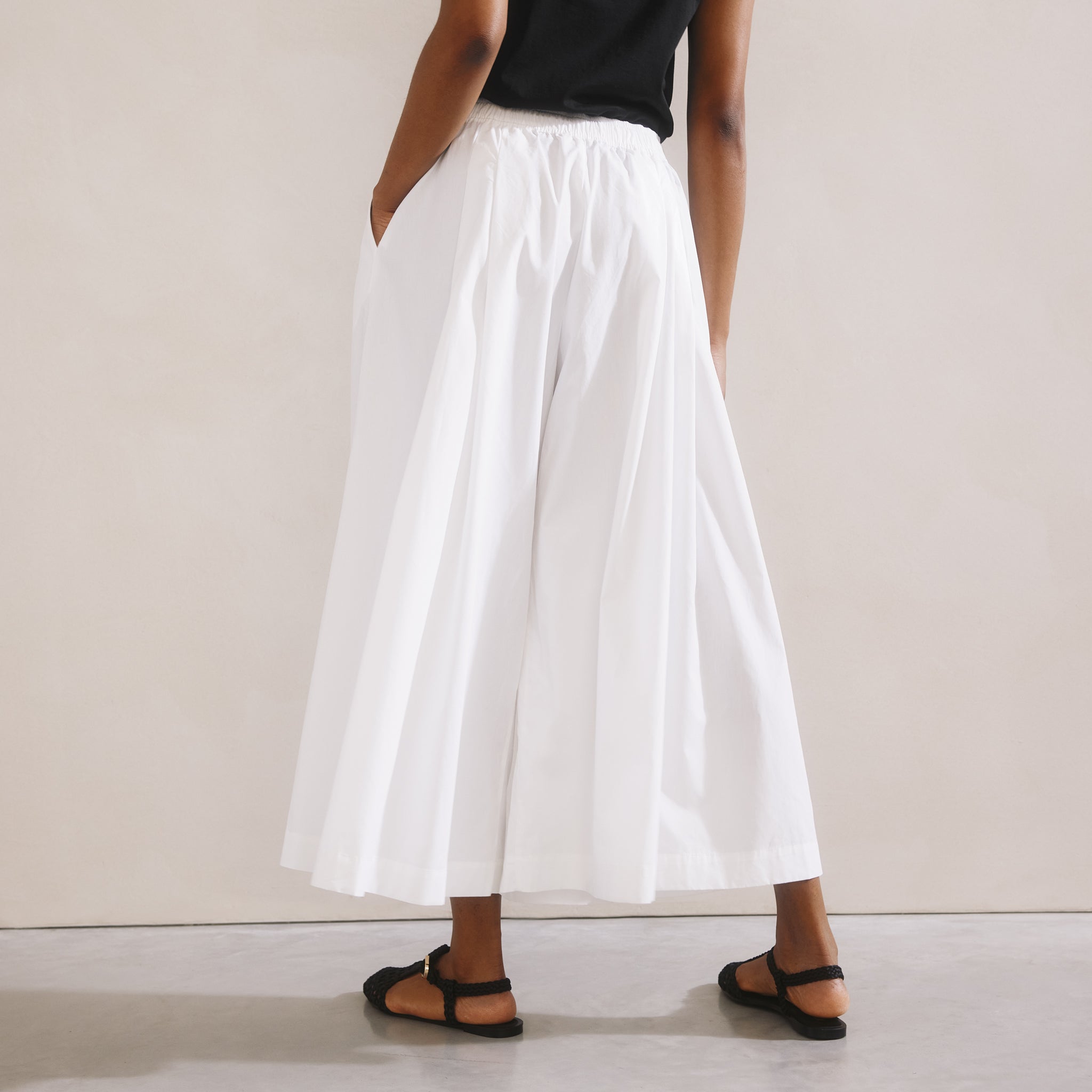 White Super Wide Leg Culottes