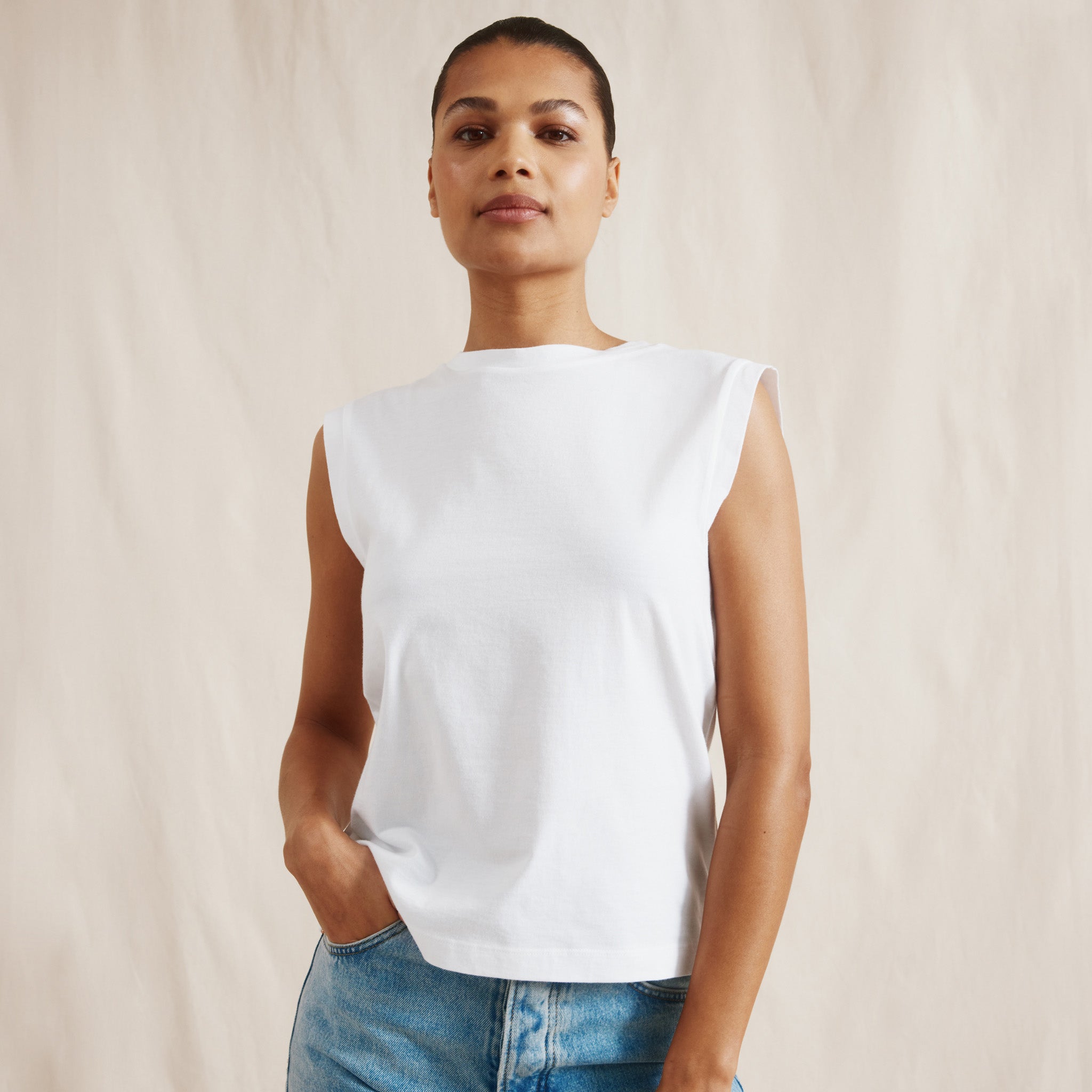 Re-Loved White Cotton Tank - Size 18