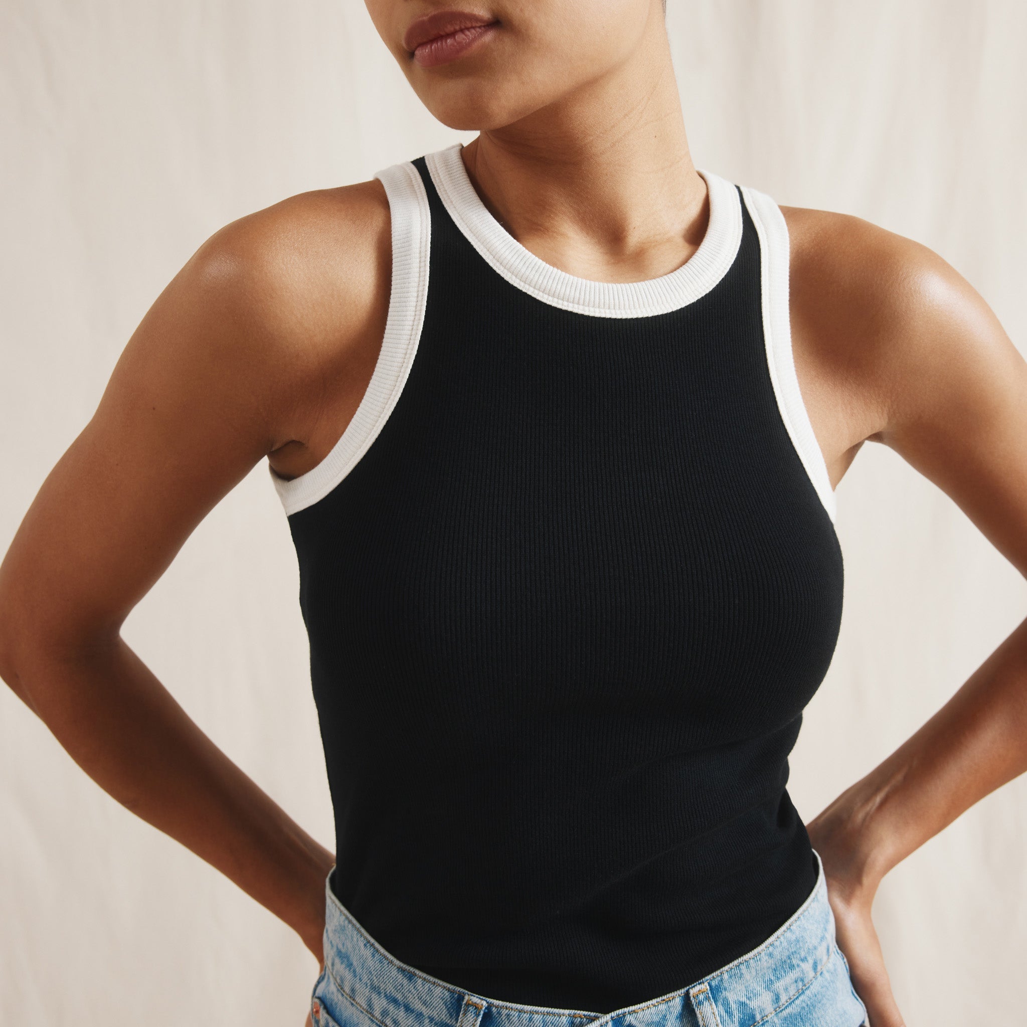 Re-Loved High Neck Contrast Trim Vest - Size 18