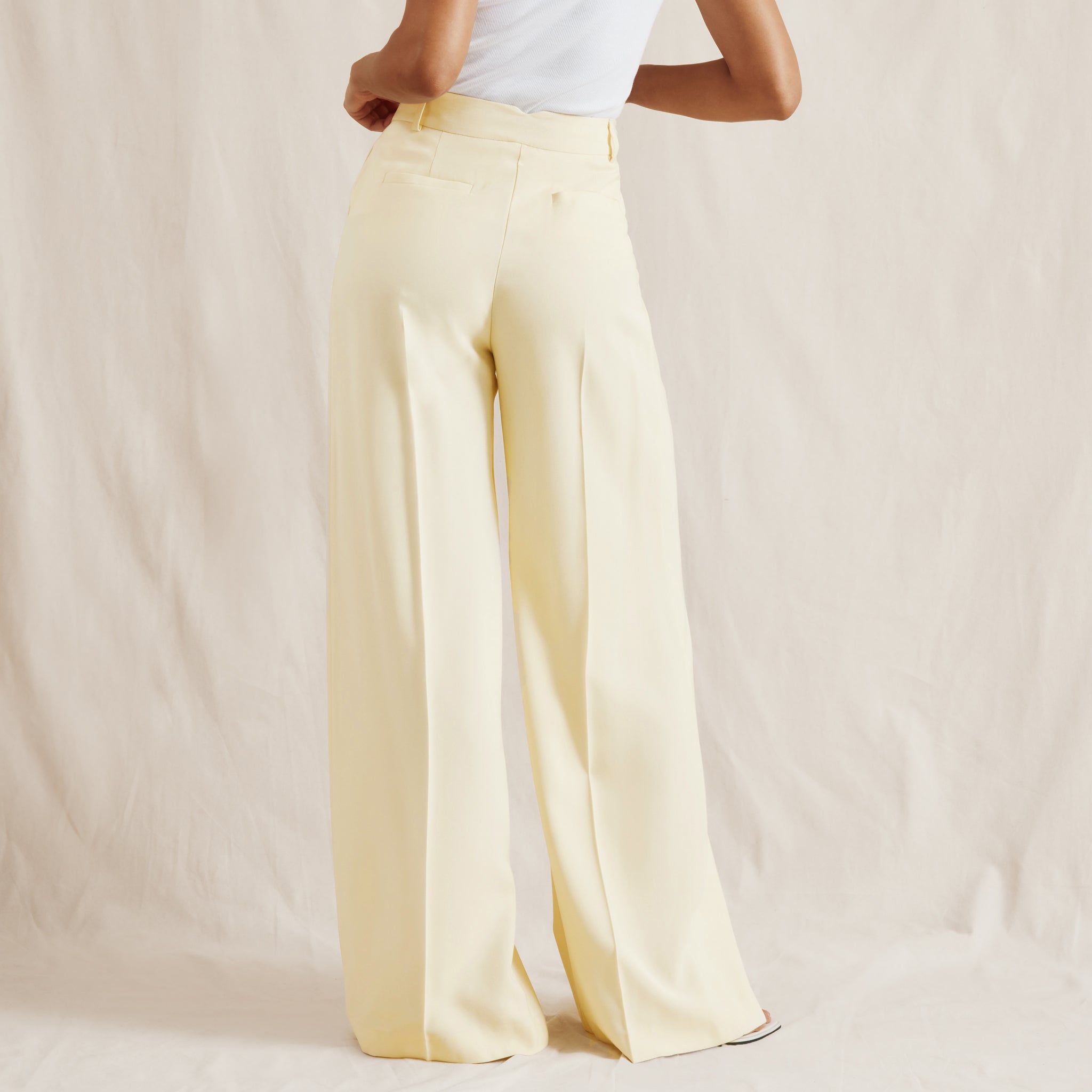Soft Yellow Tailored Trousers
