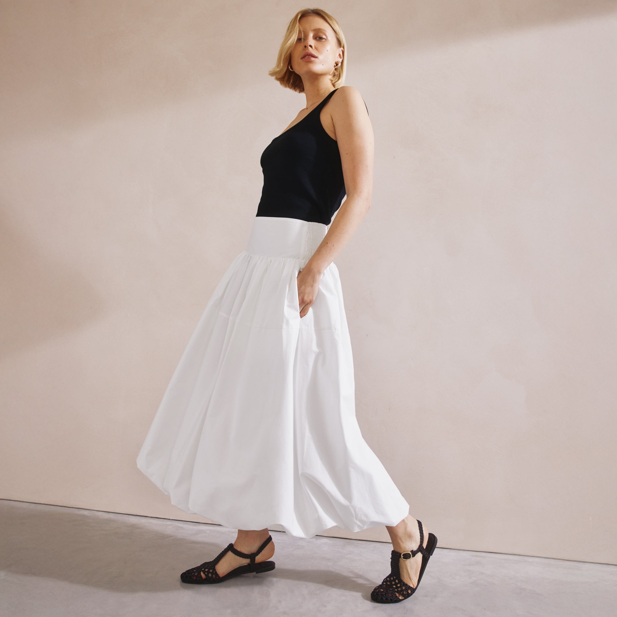 White Puffball Skirt