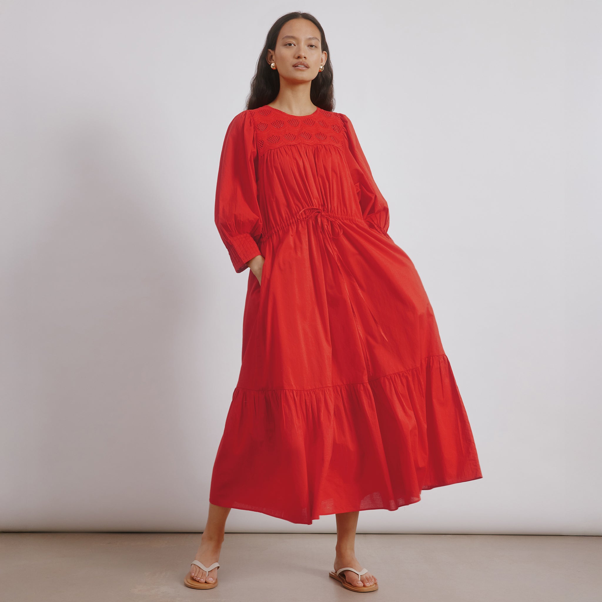 Embroidered Yoke Dress