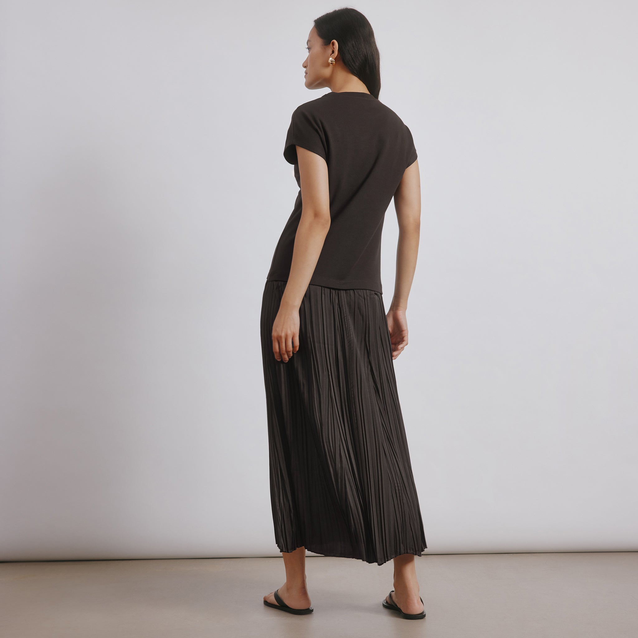 Chocolate Plisse Dress