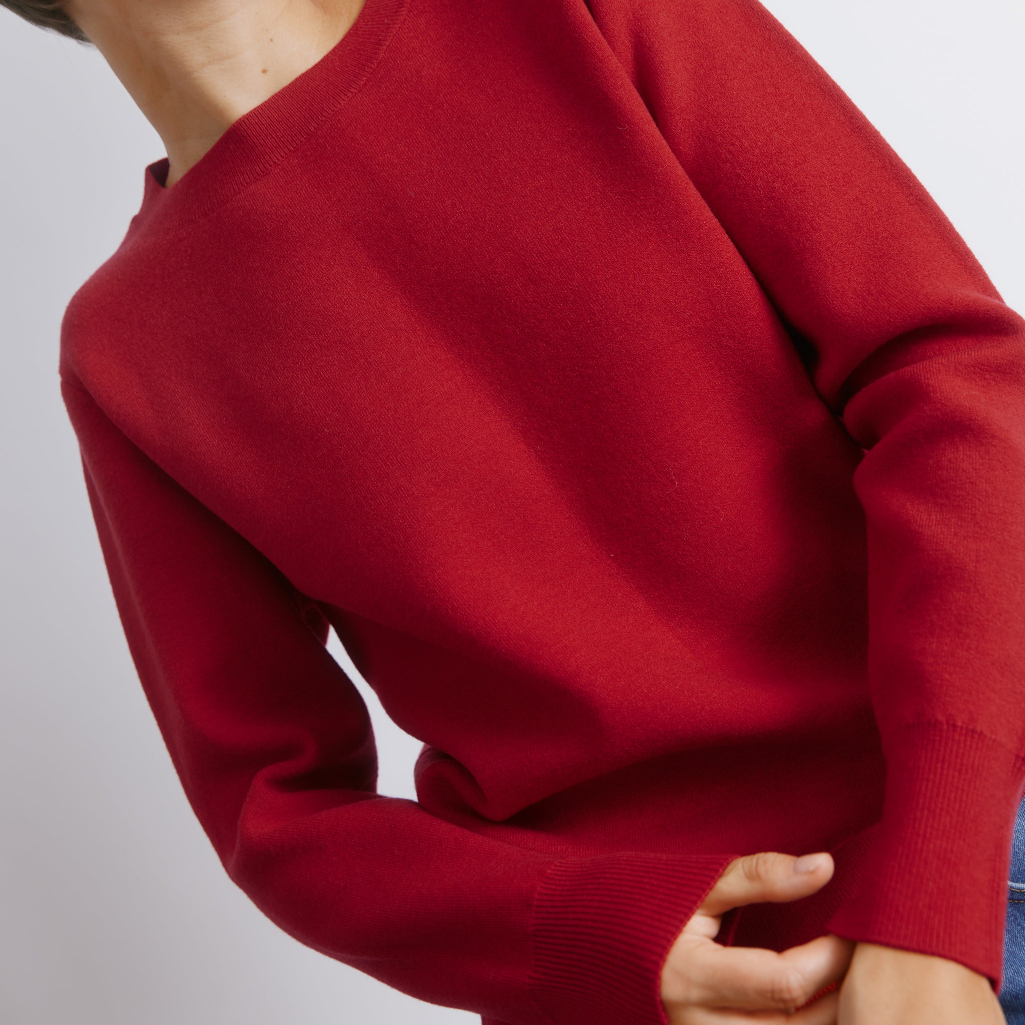 Red Knit Sweatshirt