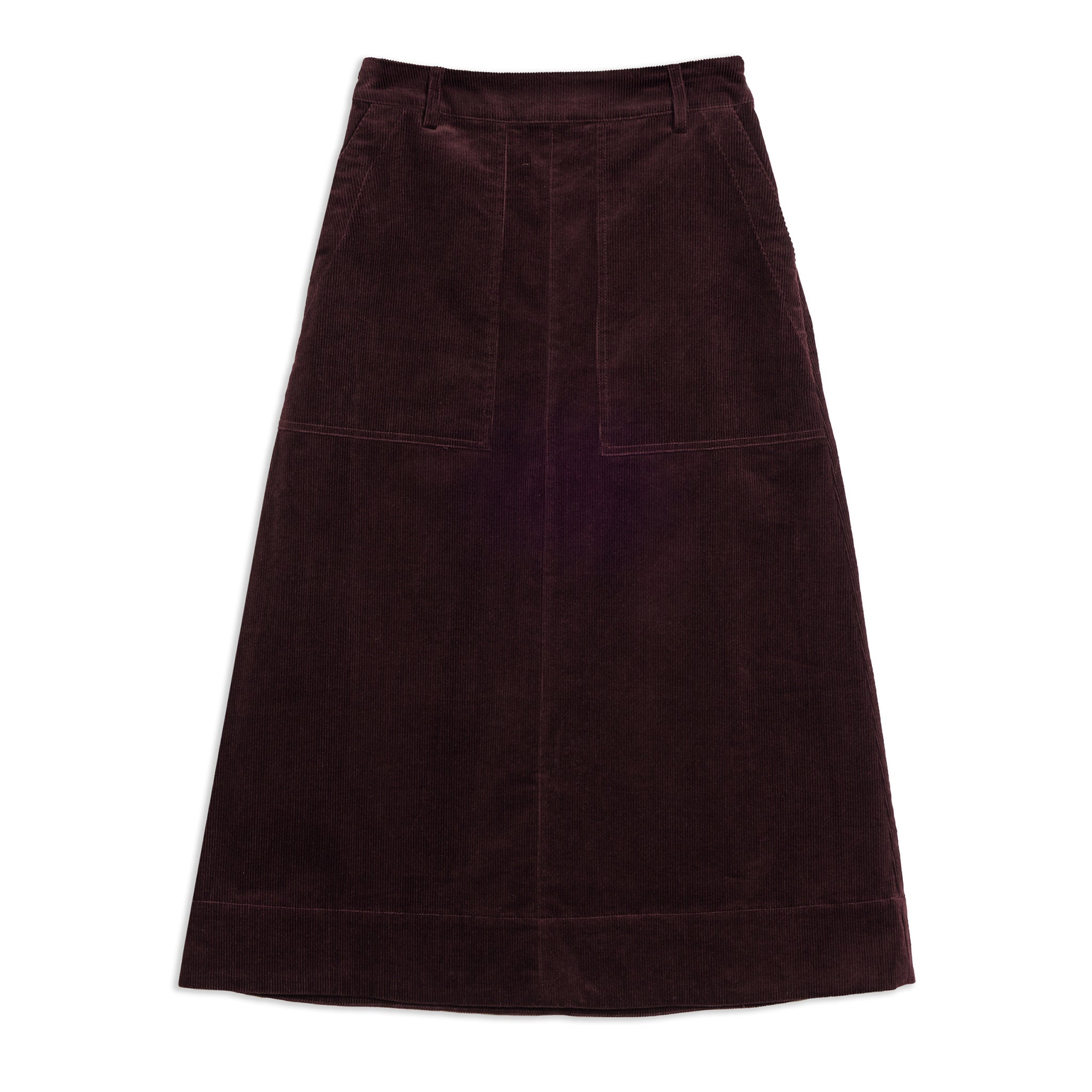 Burgundy Cord A Line Skirt