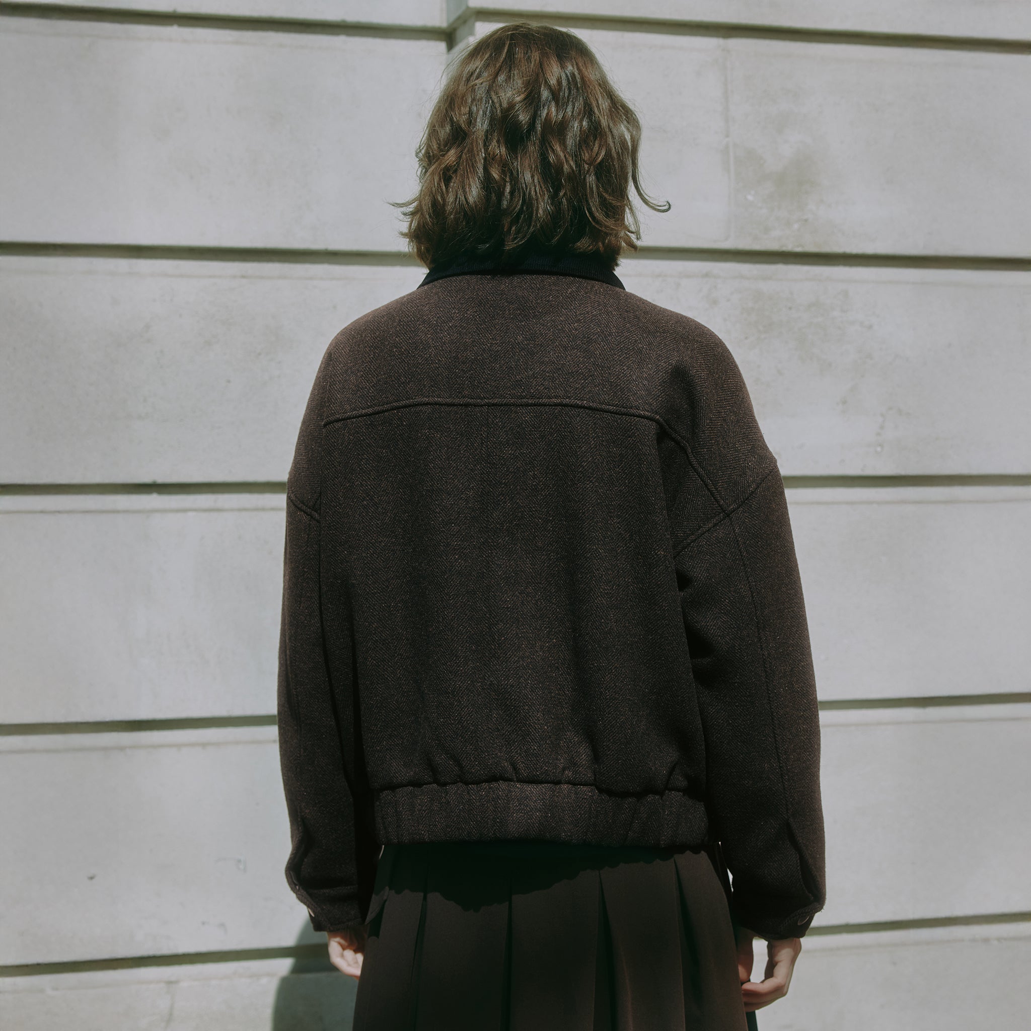 Chocolate Removable Collar Flannel Jacket