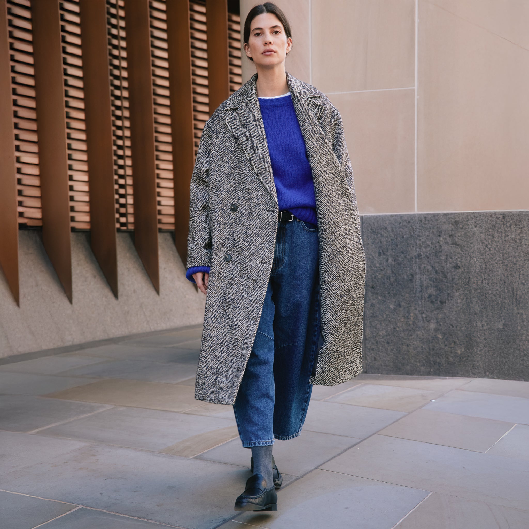 【22AW】WOOL ALPACA HERRINGBONE TWEED COAT Auralee Herringbone wool and alpaca tweed coat Auralee