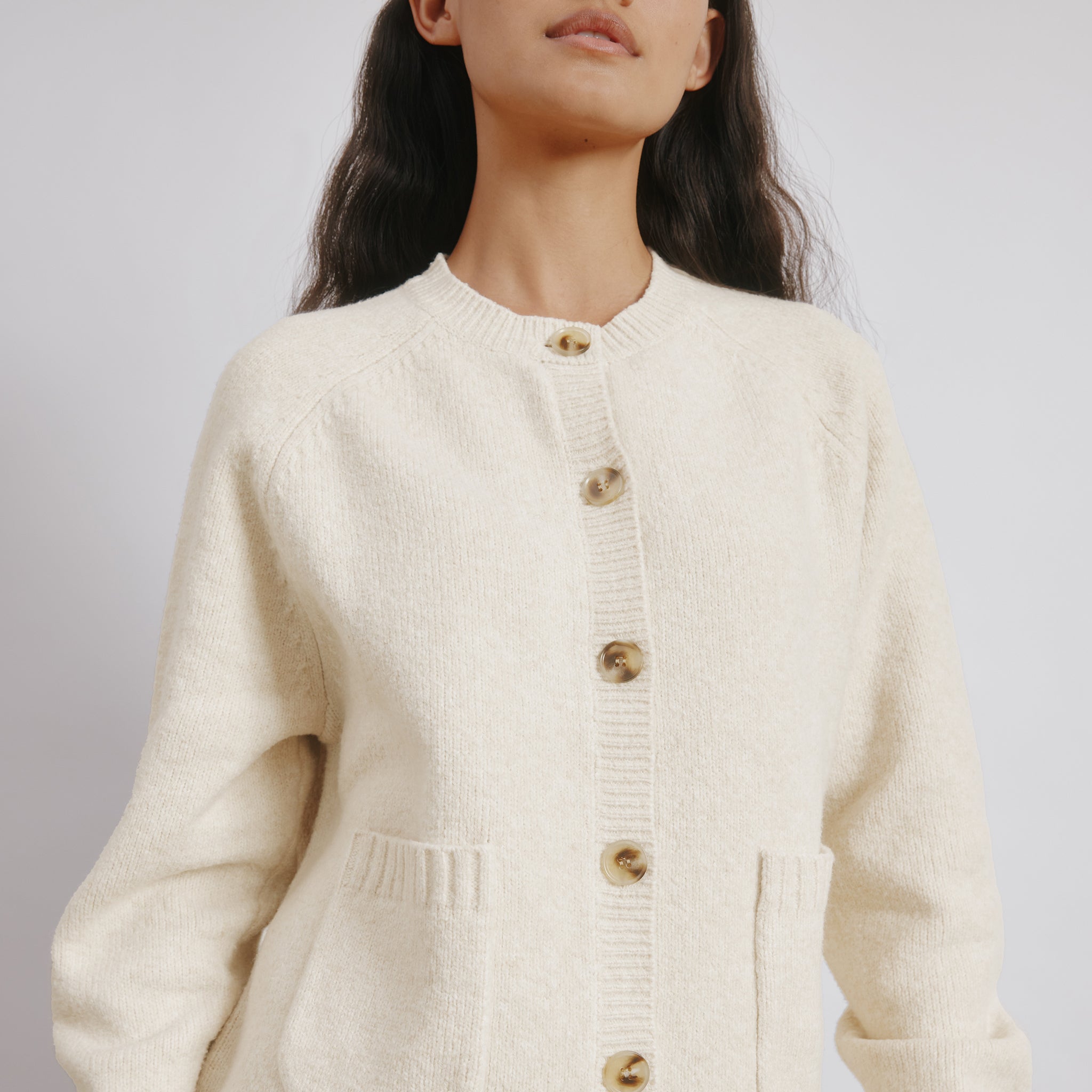Cosy Pocket Crew Cardi Oatmeal