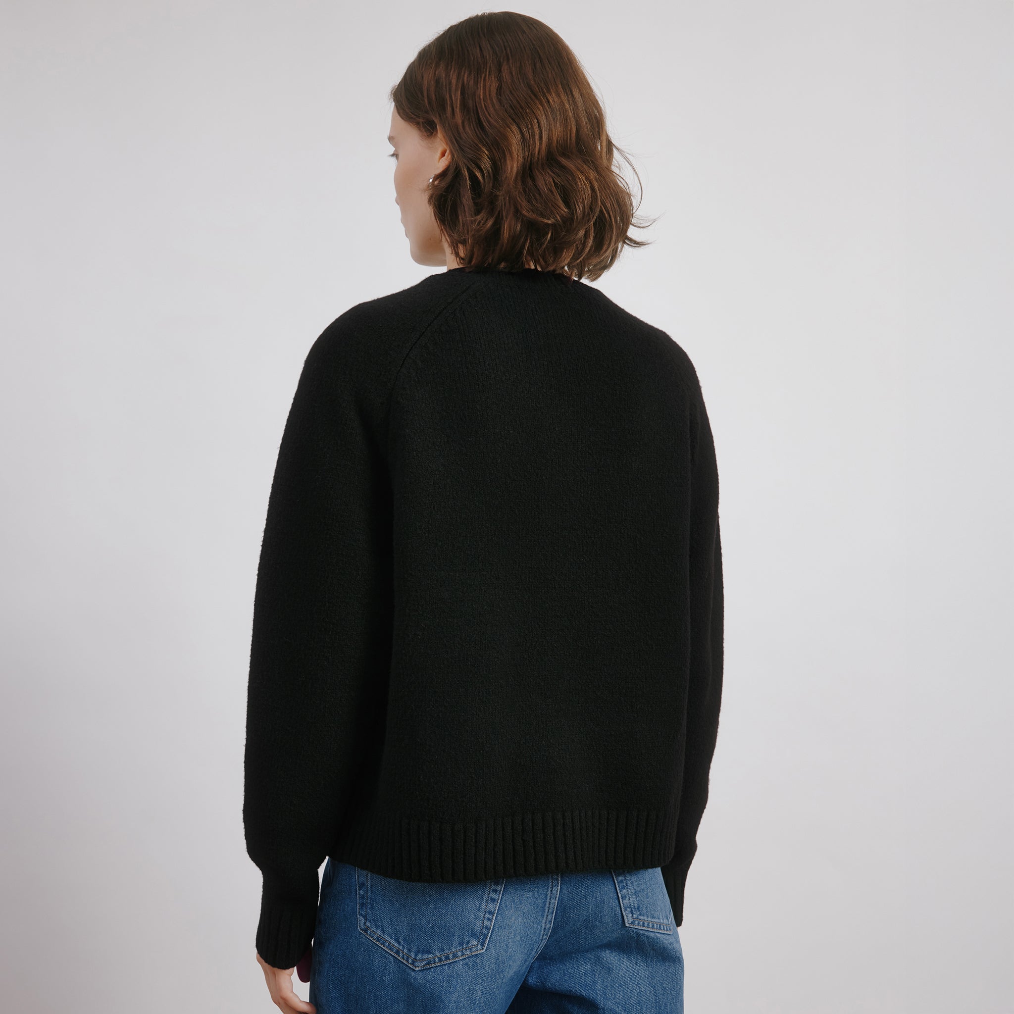 Cosy Pocket Crew Cardi Black