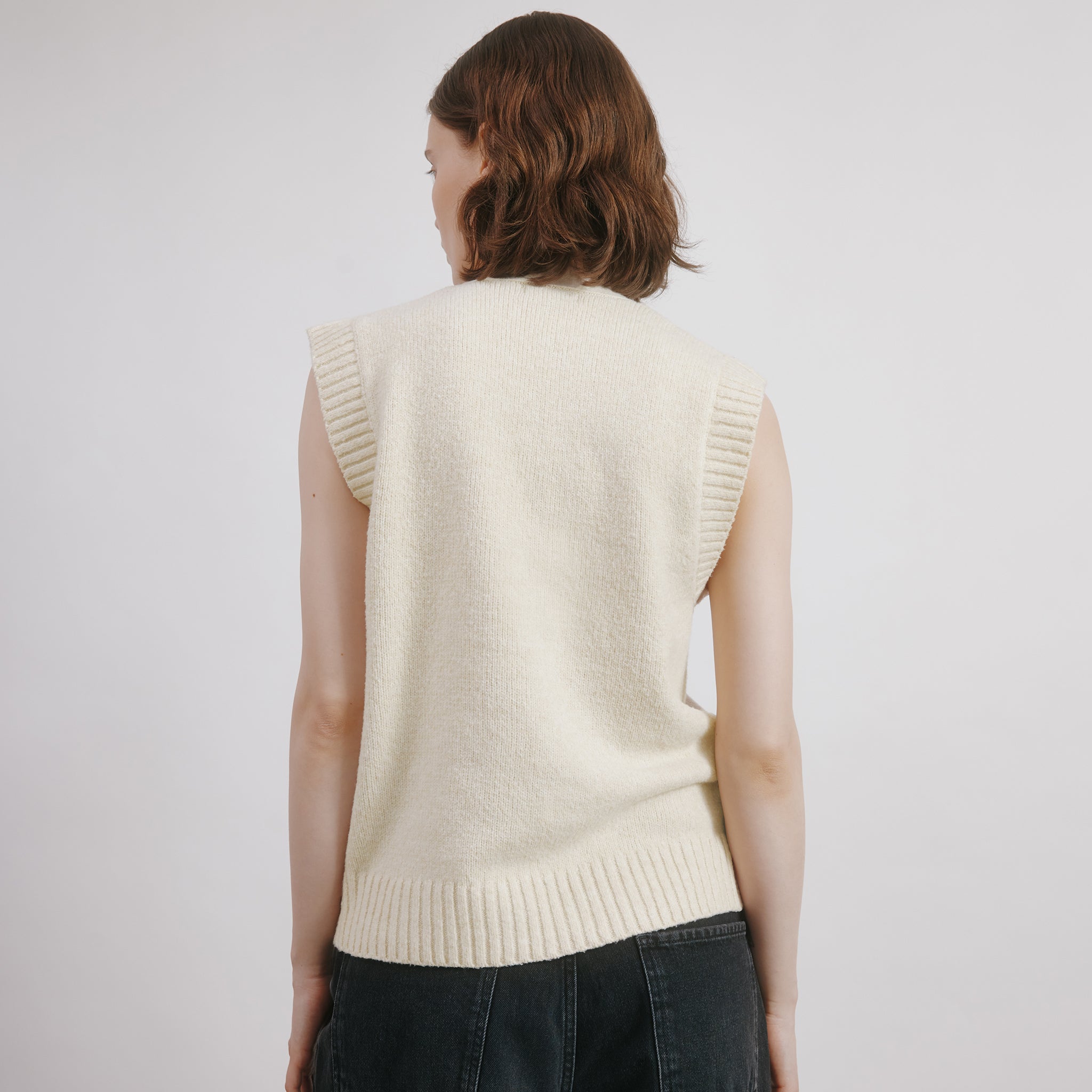 Cosy Button Tank Oatmeal