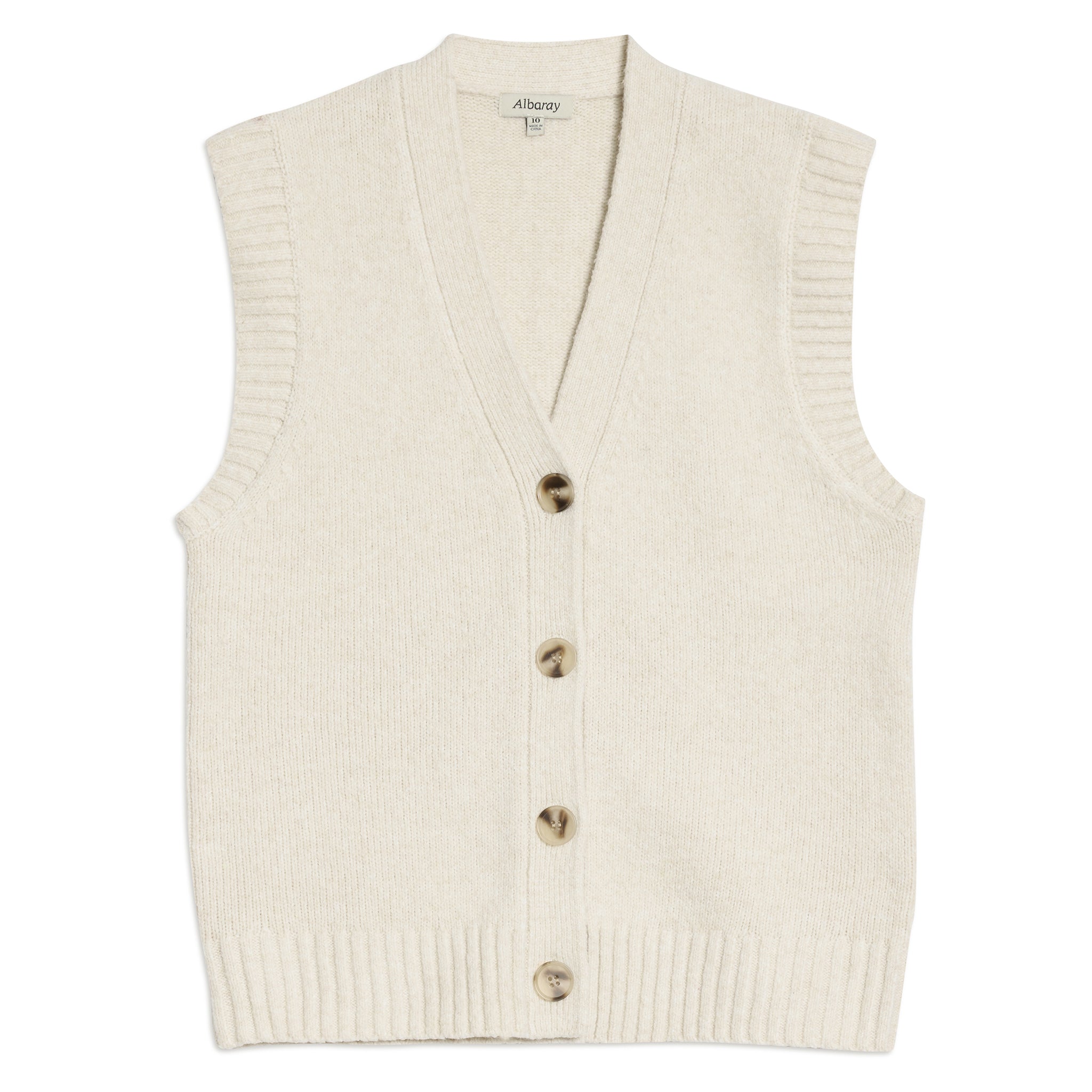 Cosy Button Tank Oatmeal