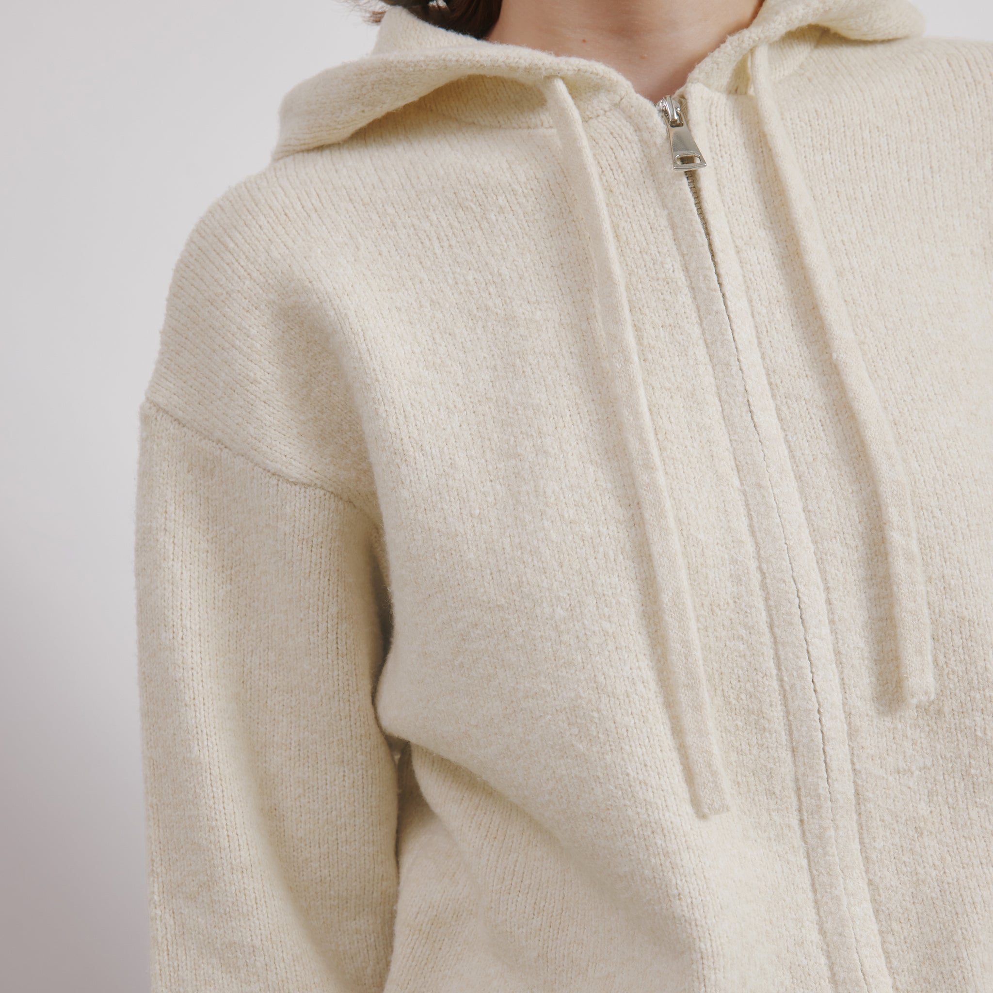 Oatmeal Cosy Knitted Hoodie