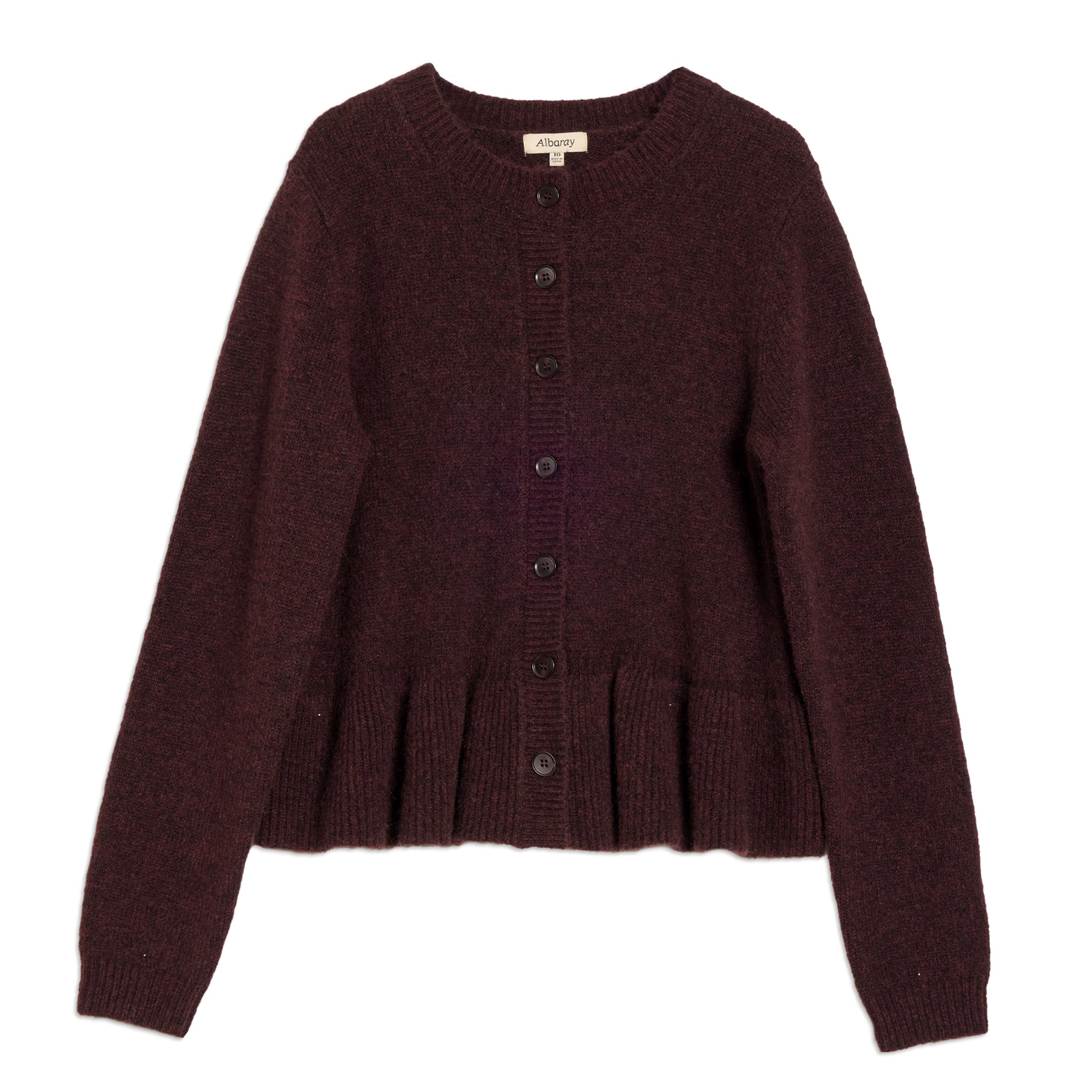 Mohair Blend Peplum Cardigan