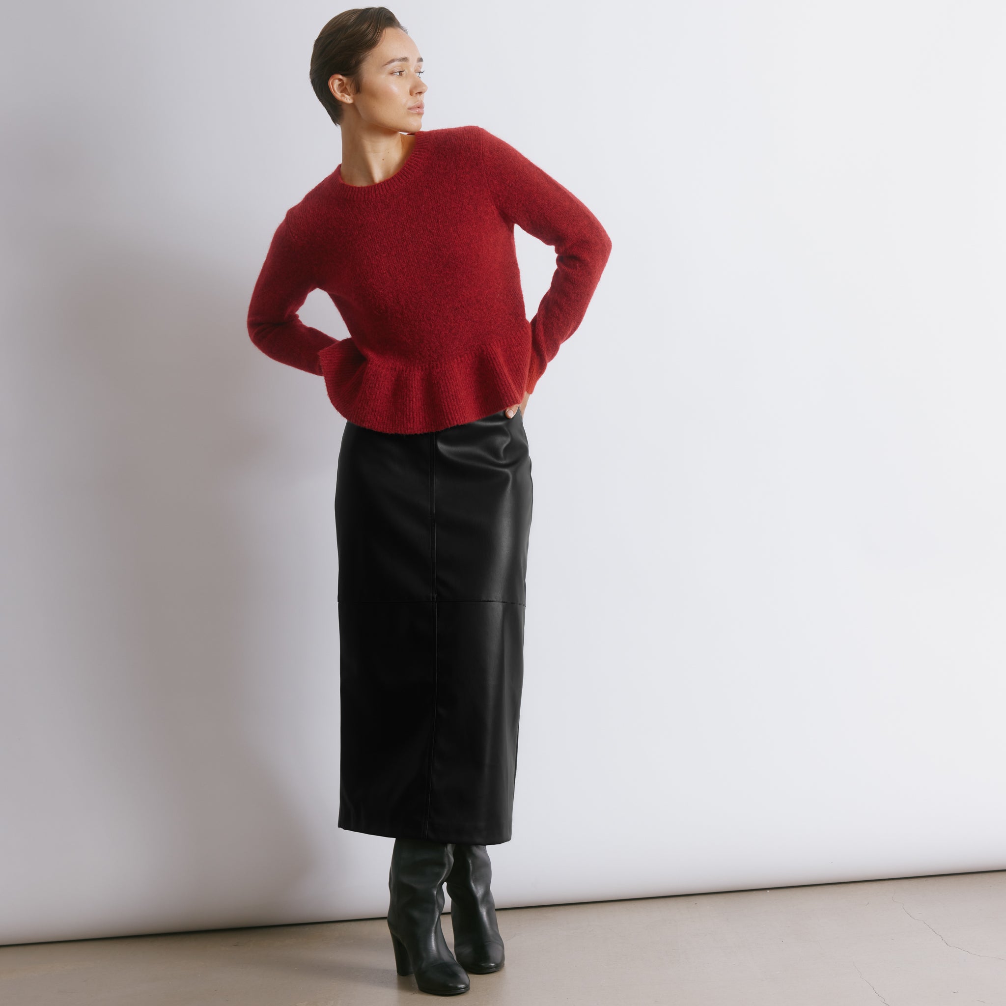 Mohair Blend Peplum Jumper