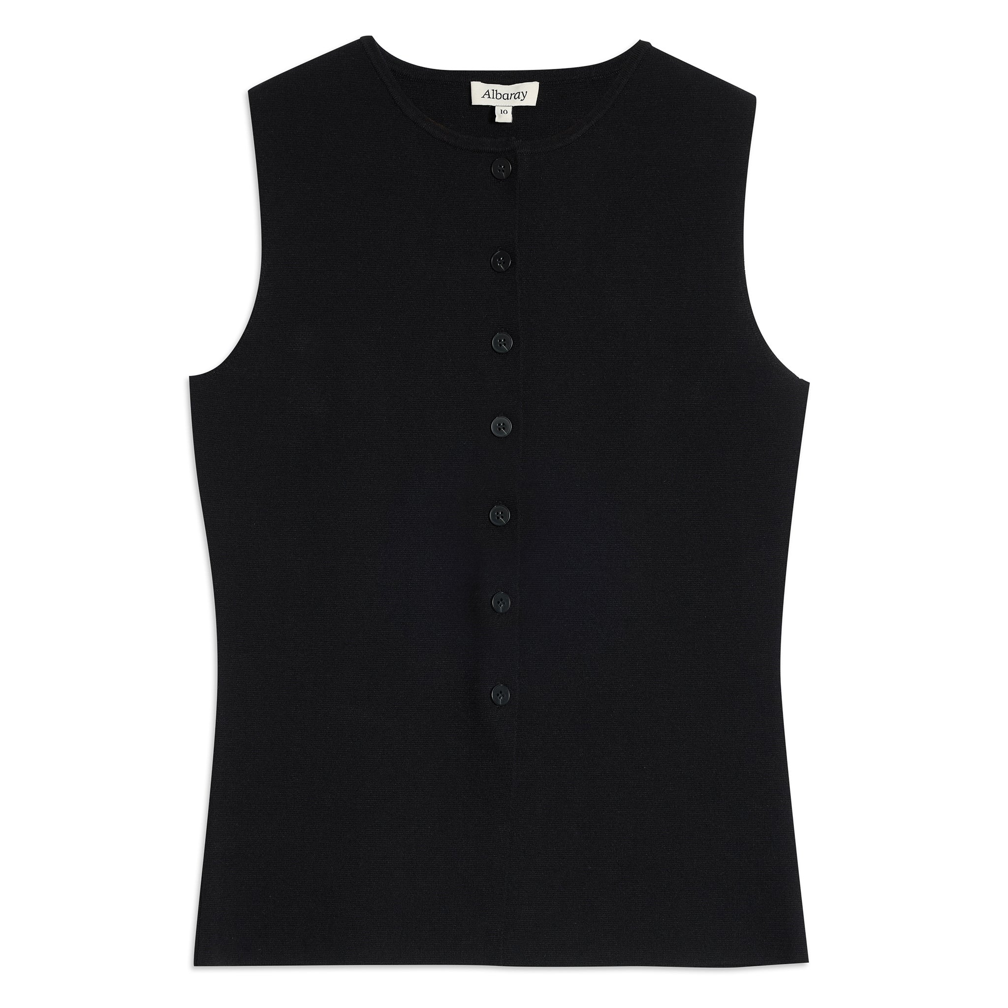 Black Longline Knitted Waistcoat