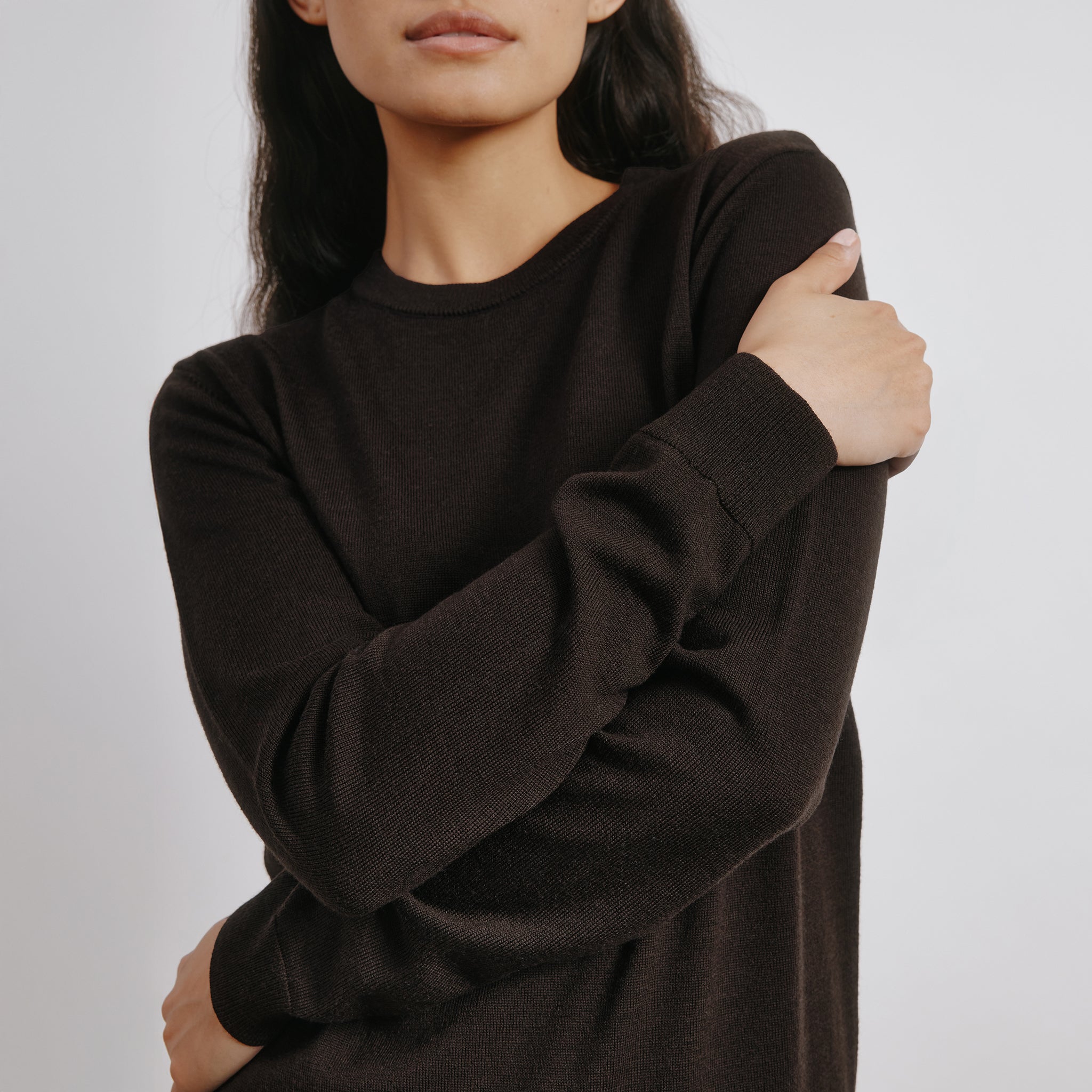 Chocolate Fine Merino Wool Jumper