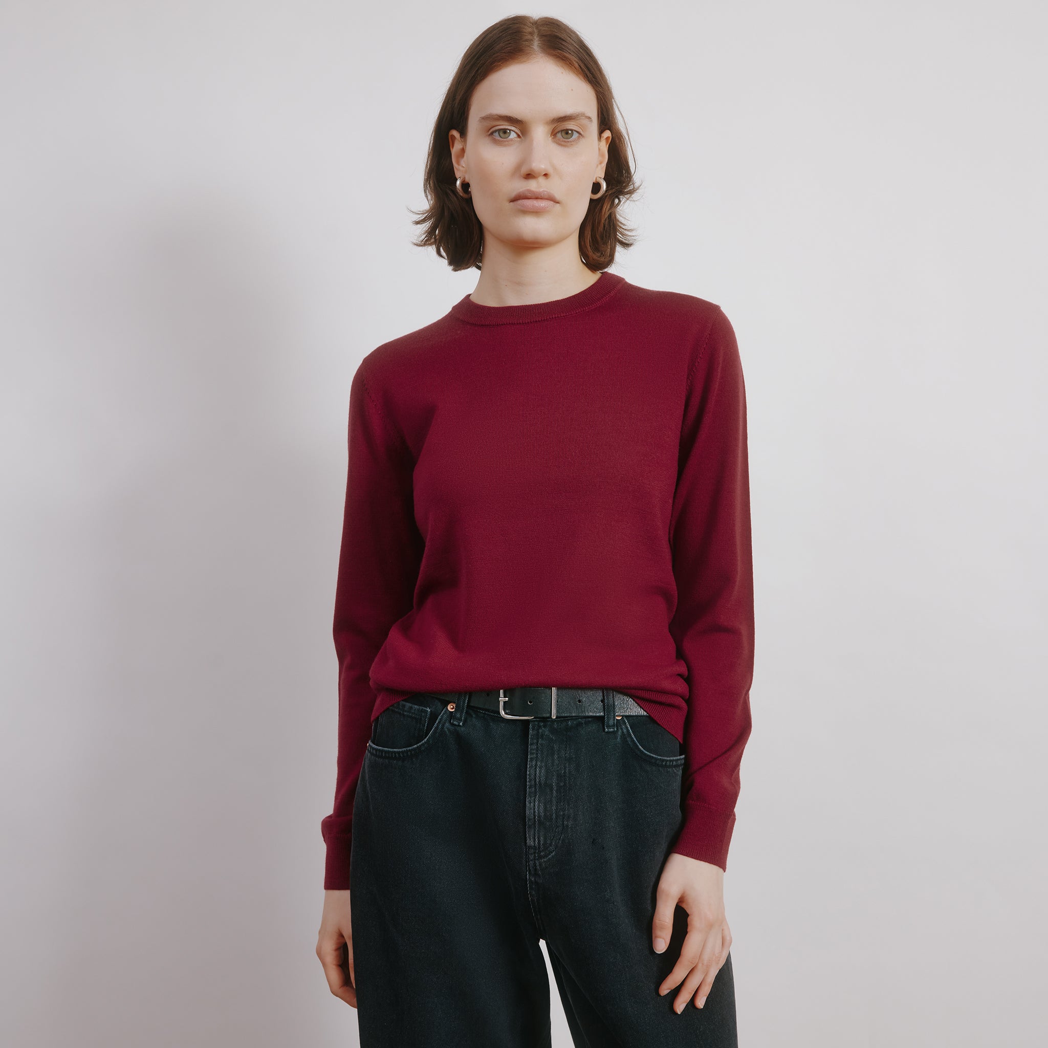 Red Fine Merino Wool Jumper