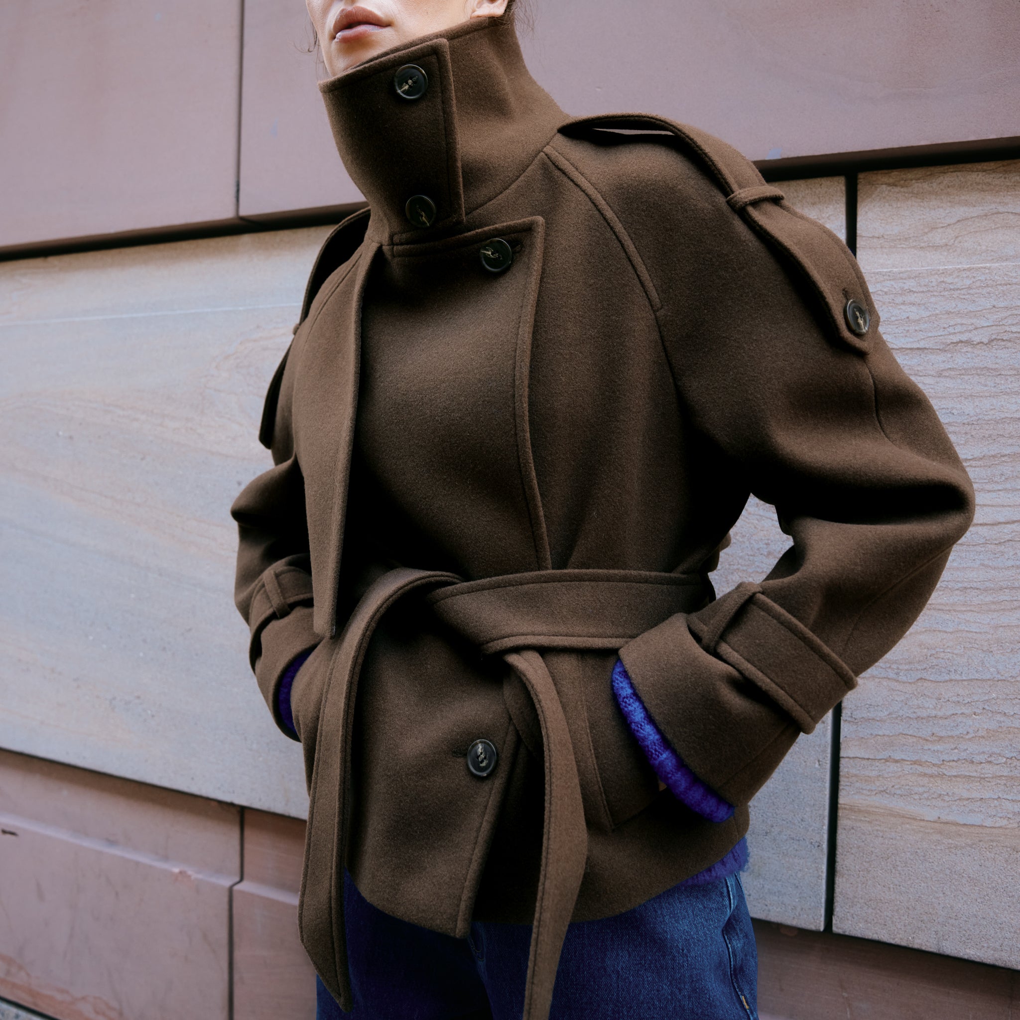 Short Funnel Neck Jacket