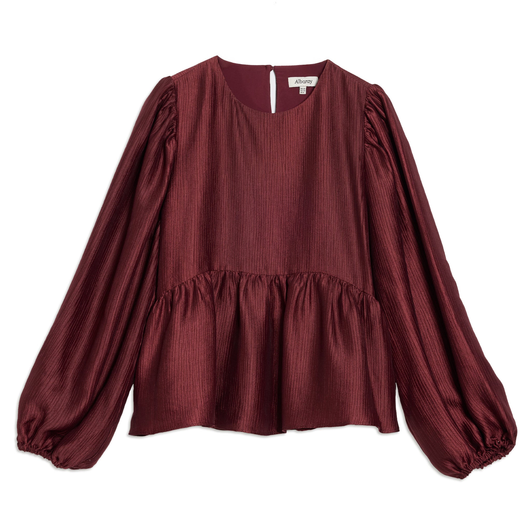 Burgundy Crinkle Satin Top