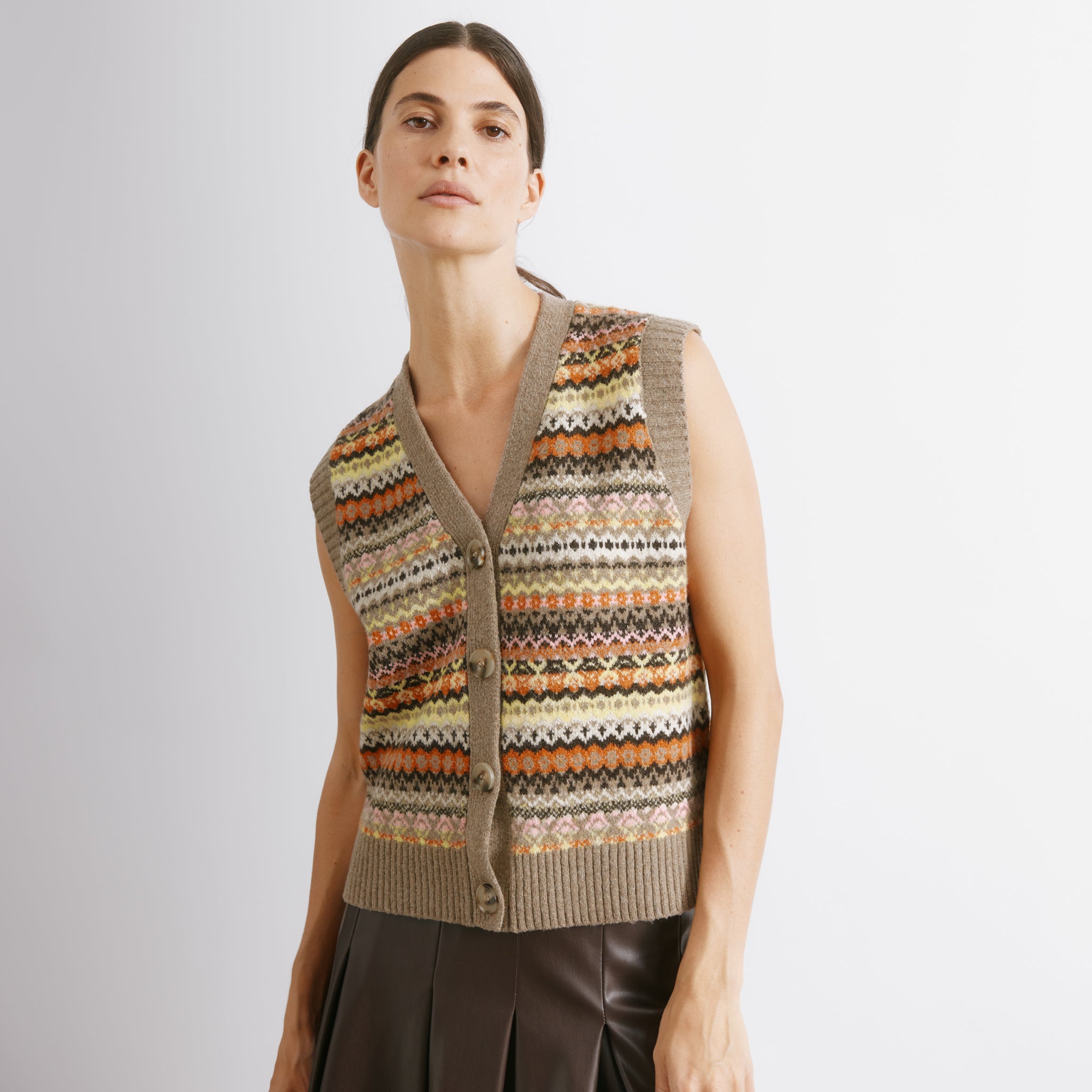Neutral Fair Isle Tank