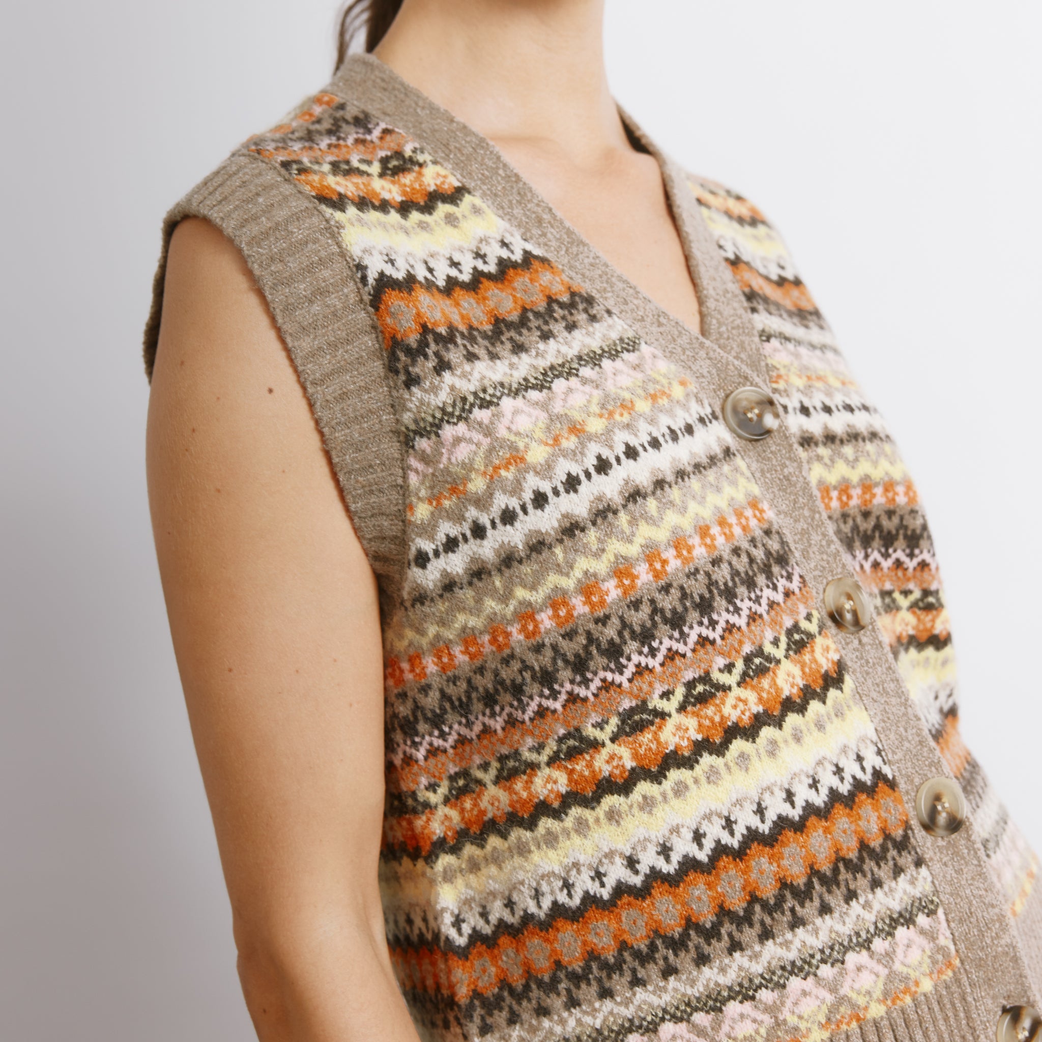 Neutral Fair Isle Tank