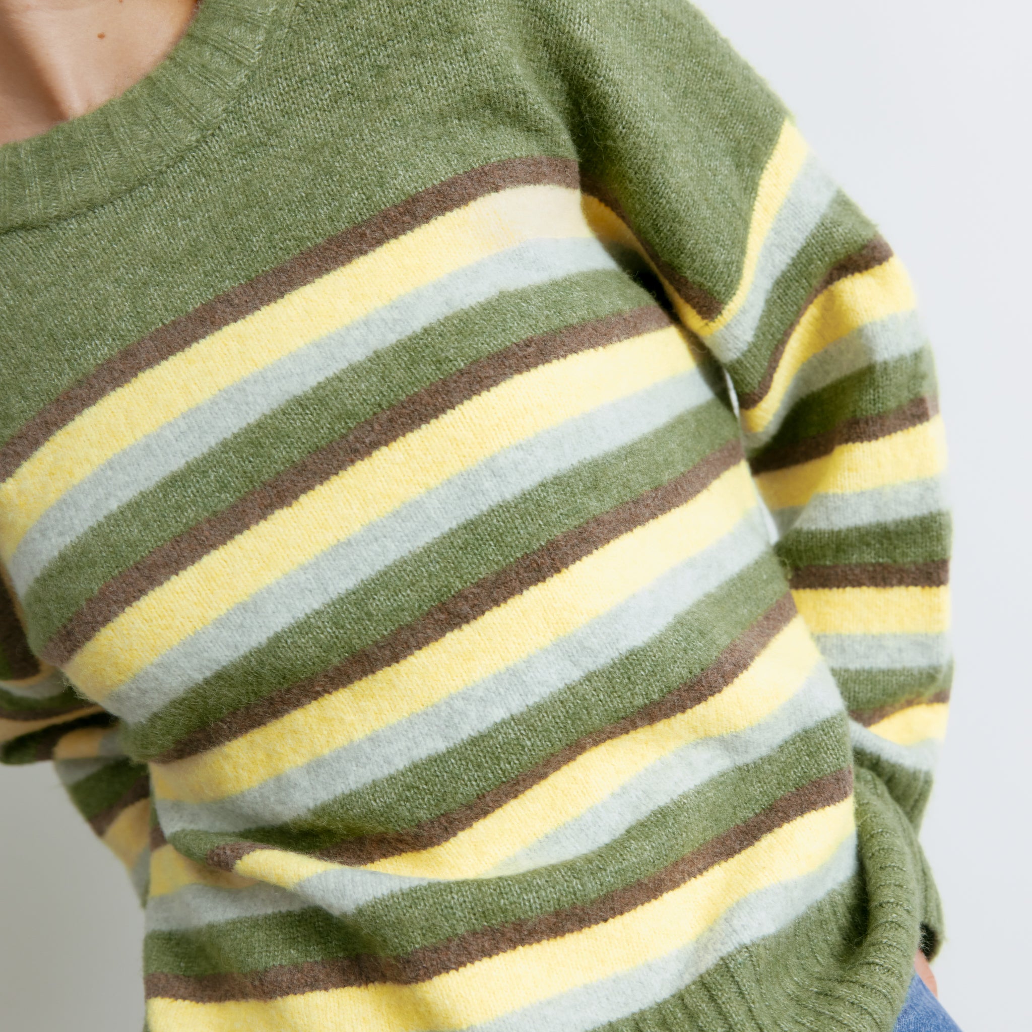 Green & Chocolate Stripe Jumper