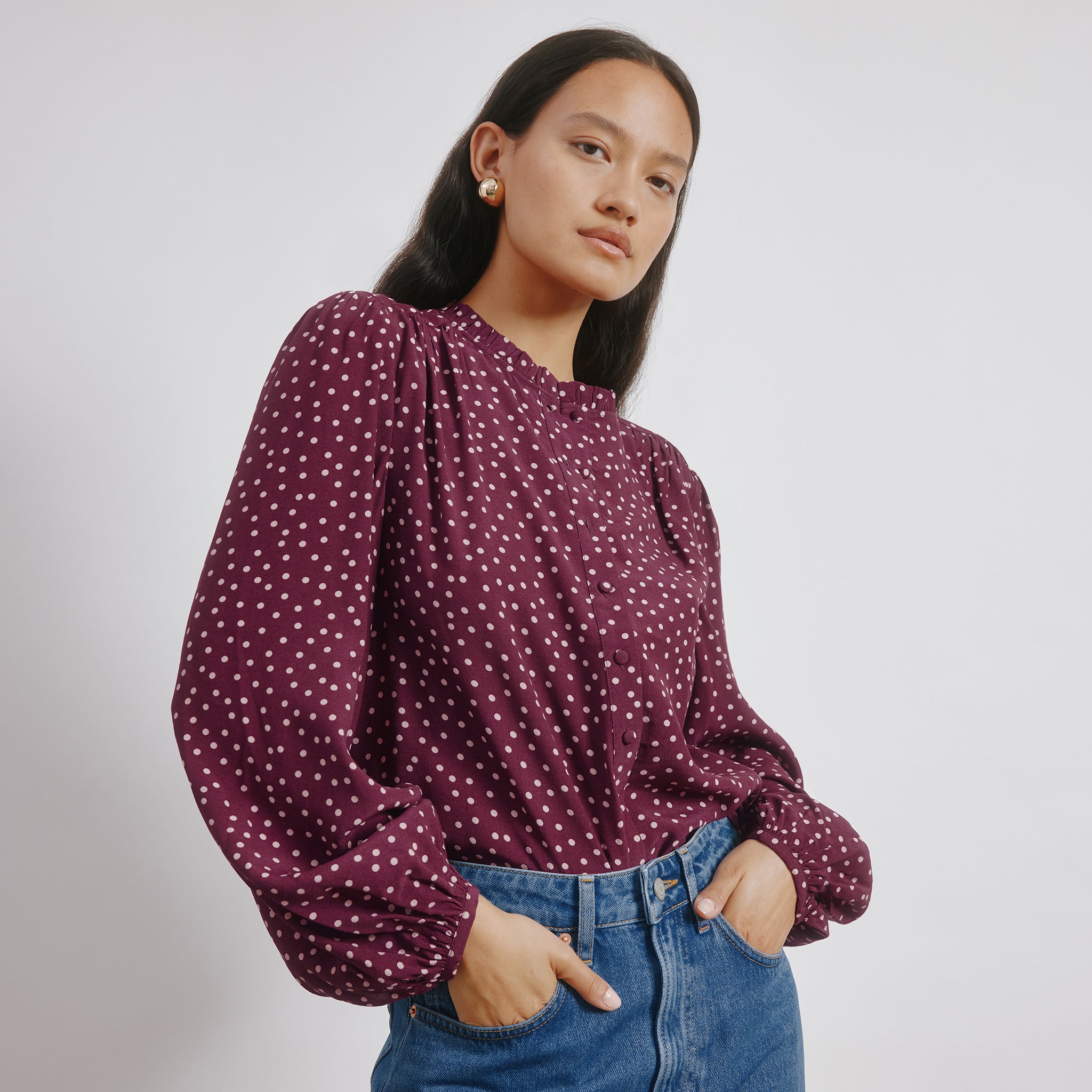 Burgundy Spot Top