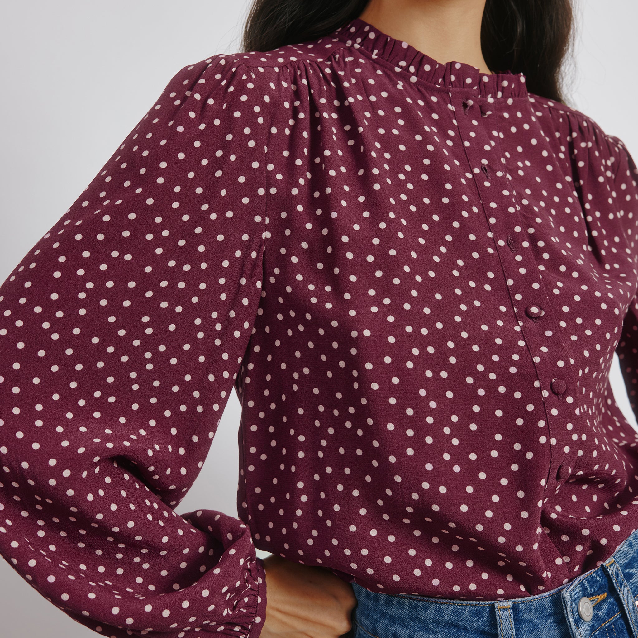 Burgundy Spot Top